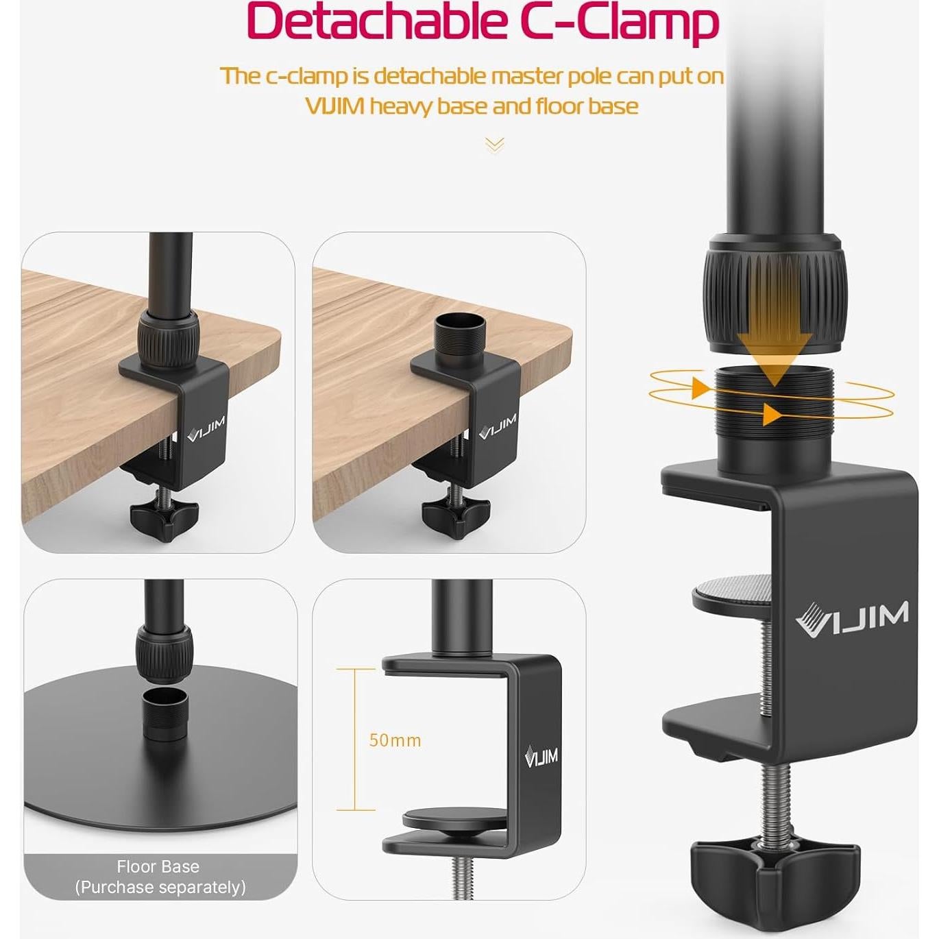 Soporte de Mesa PICTRON LS10 Ajustable 41-86cm para Cámara