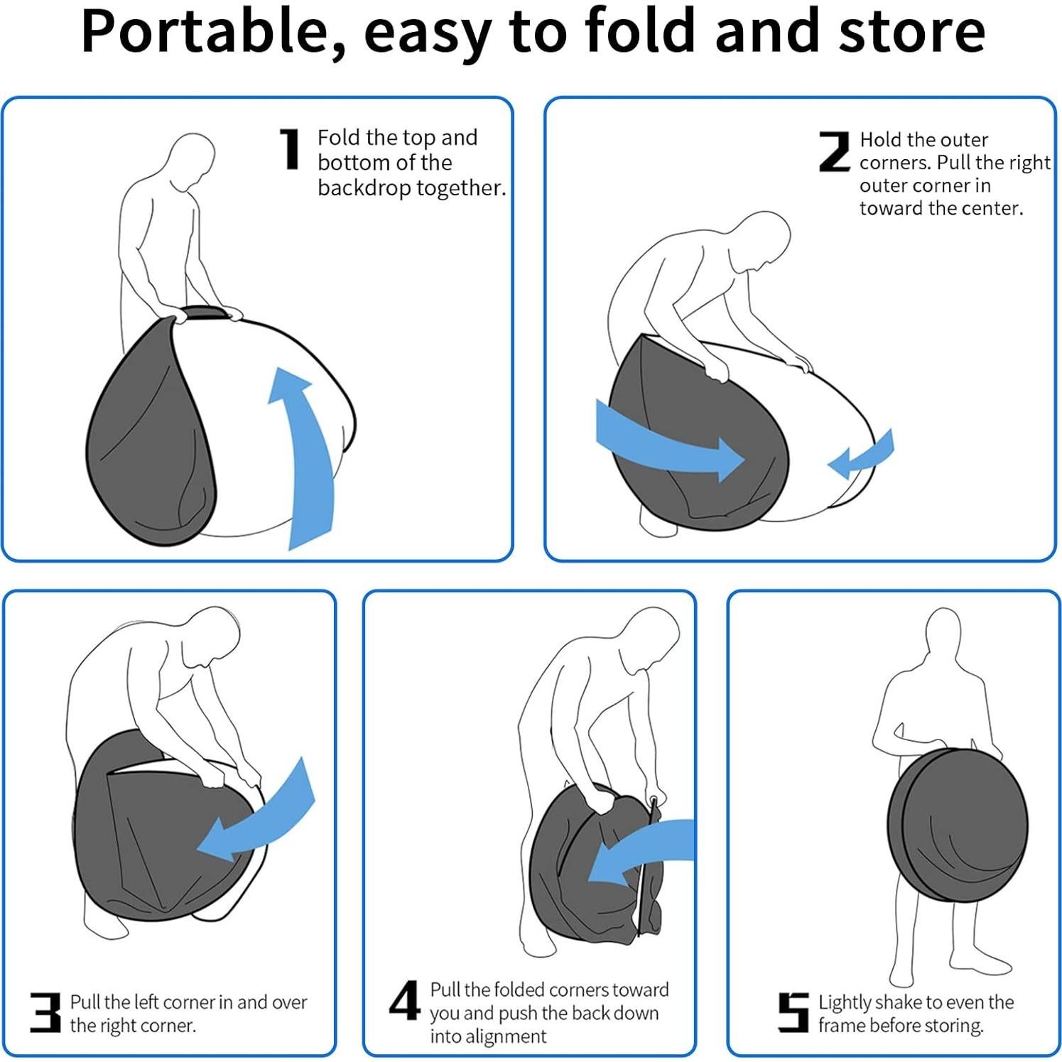 Fondo Plegable Selens Negro Blanco 150x100cm con Bolsa