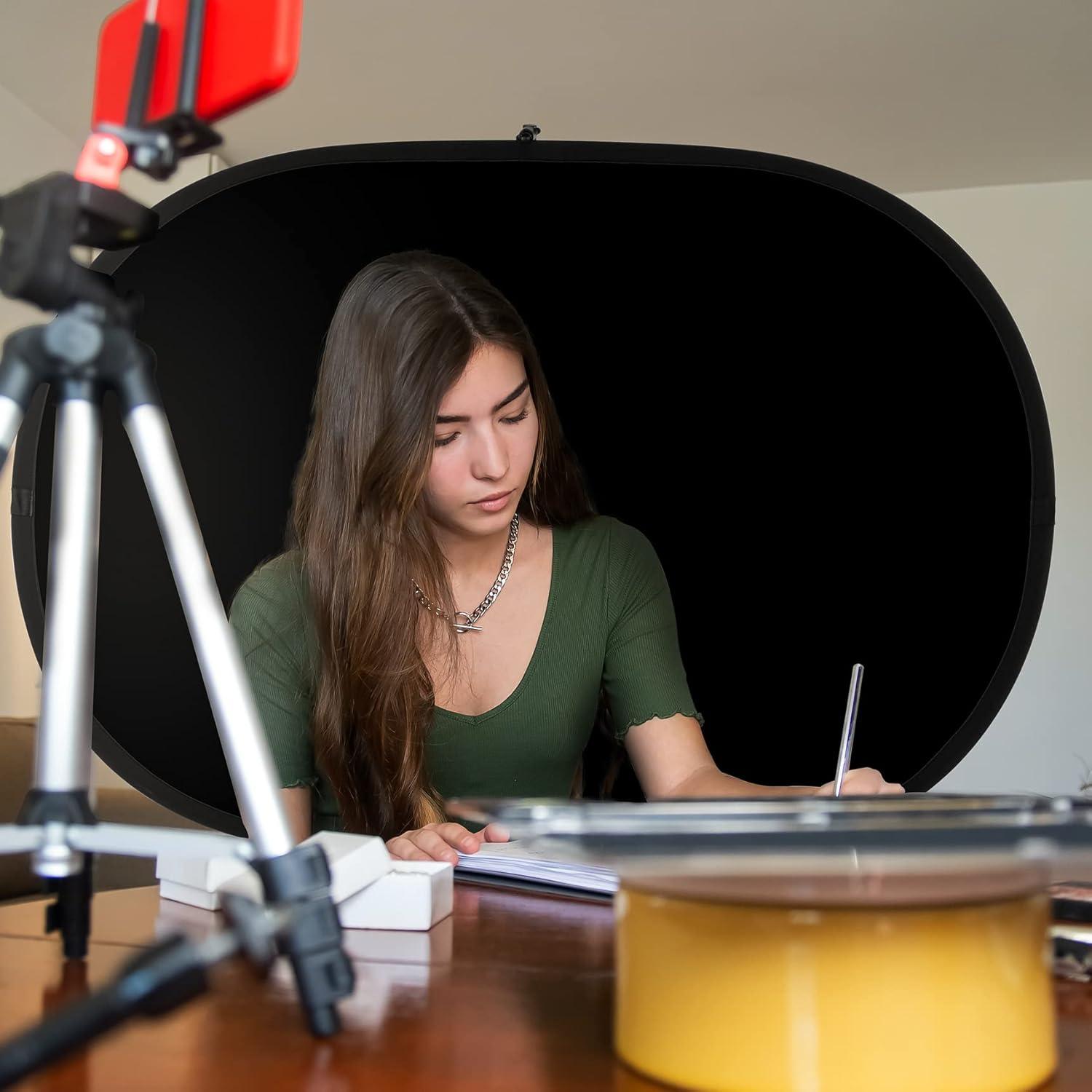 Fondo Plegable Selens Negro Blanco 150x100cm con Bolsa