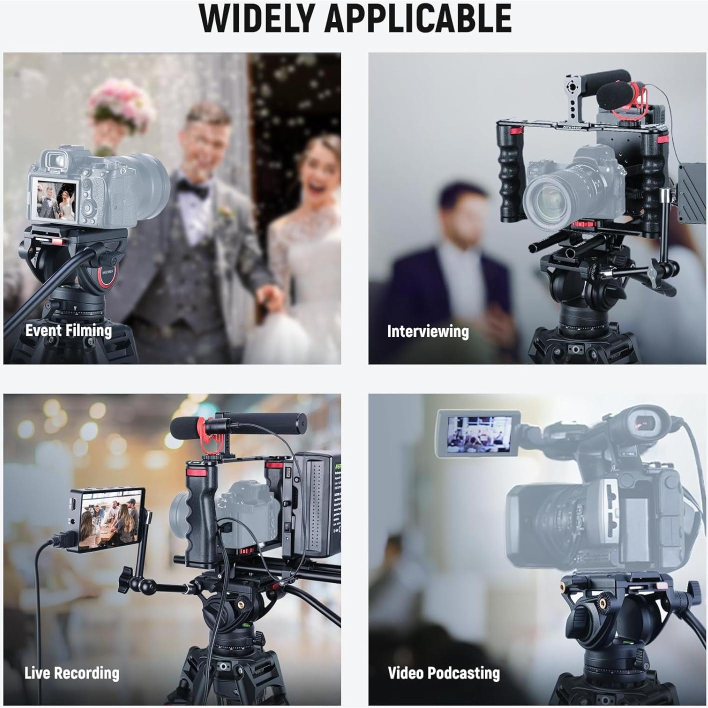 Trípode de Cámara NEEWER LL27 Aluminio 76" Carga 8kg