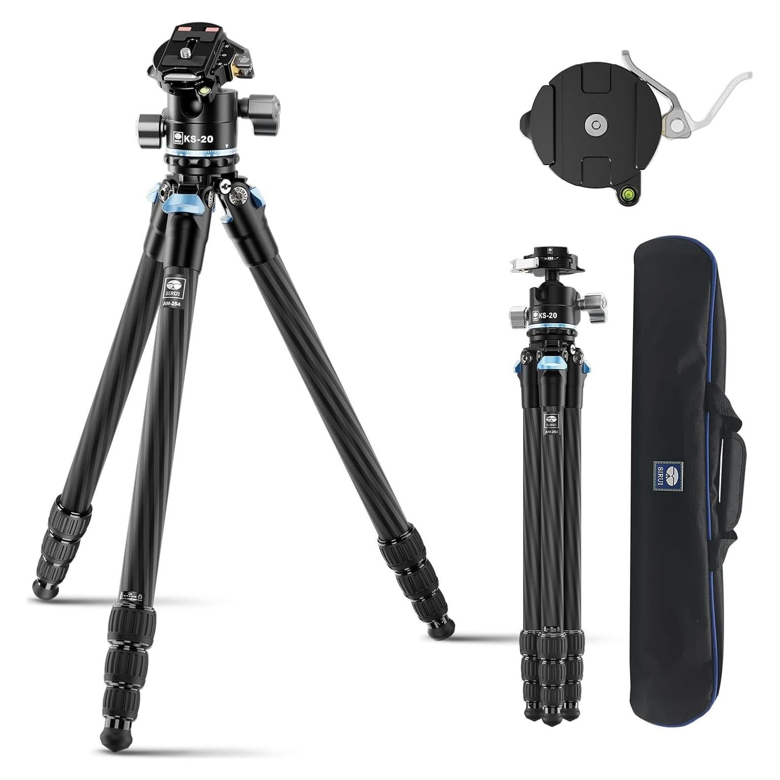 Trípode de Viaje SIRUI AM-254+KS-20 de Fibra de Carbono 12kg