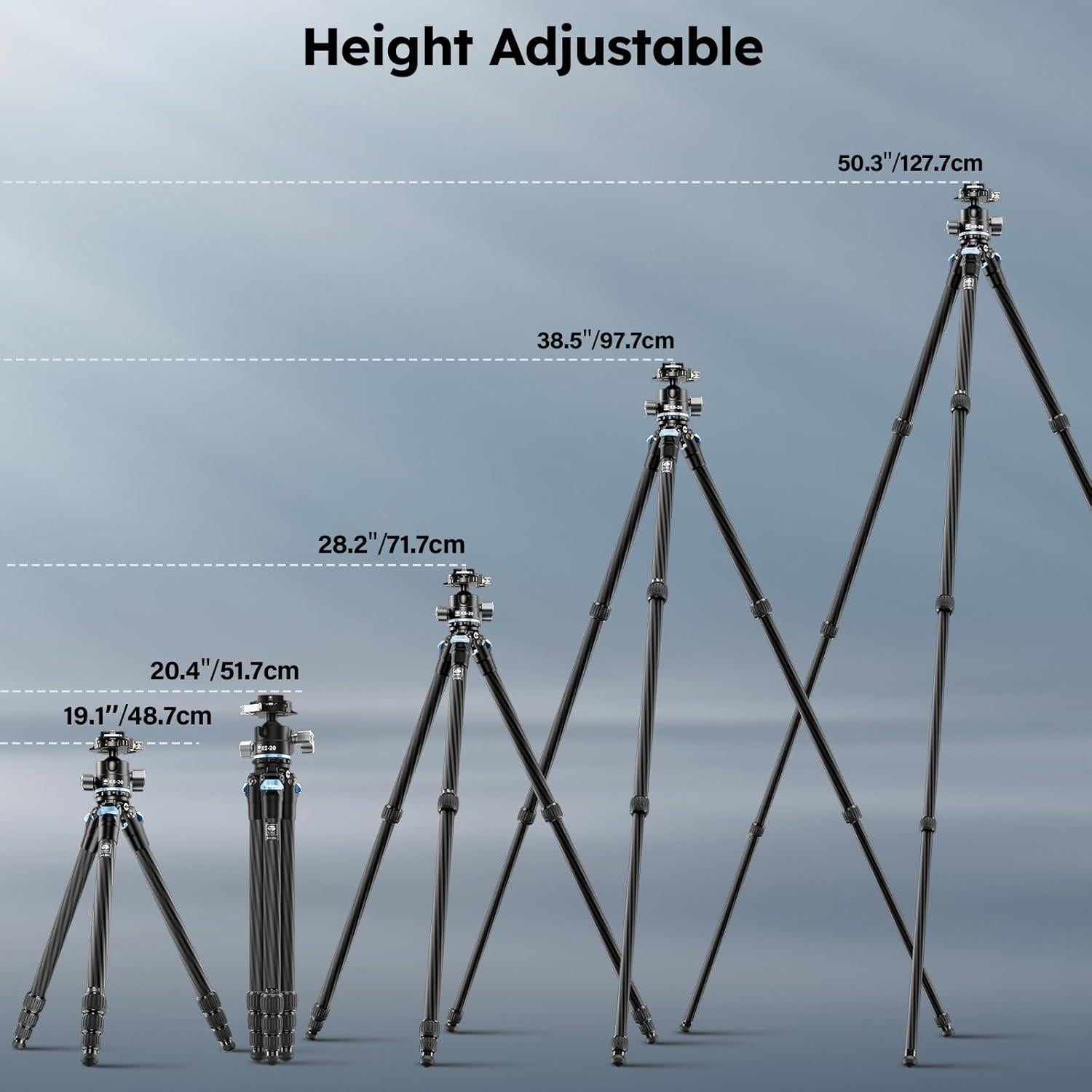 Trípode de Viaje SIRUI AM-254+KS-20 de Fibra de Carbono 12kg