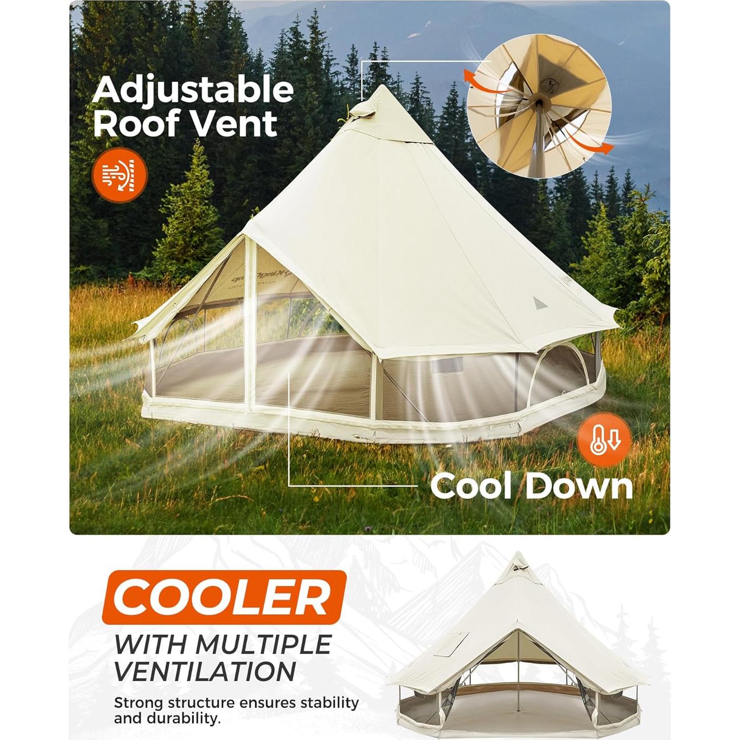 Tienda de Camping KingCamp Yurt 4 Estaciones 6 Personas Impermeable