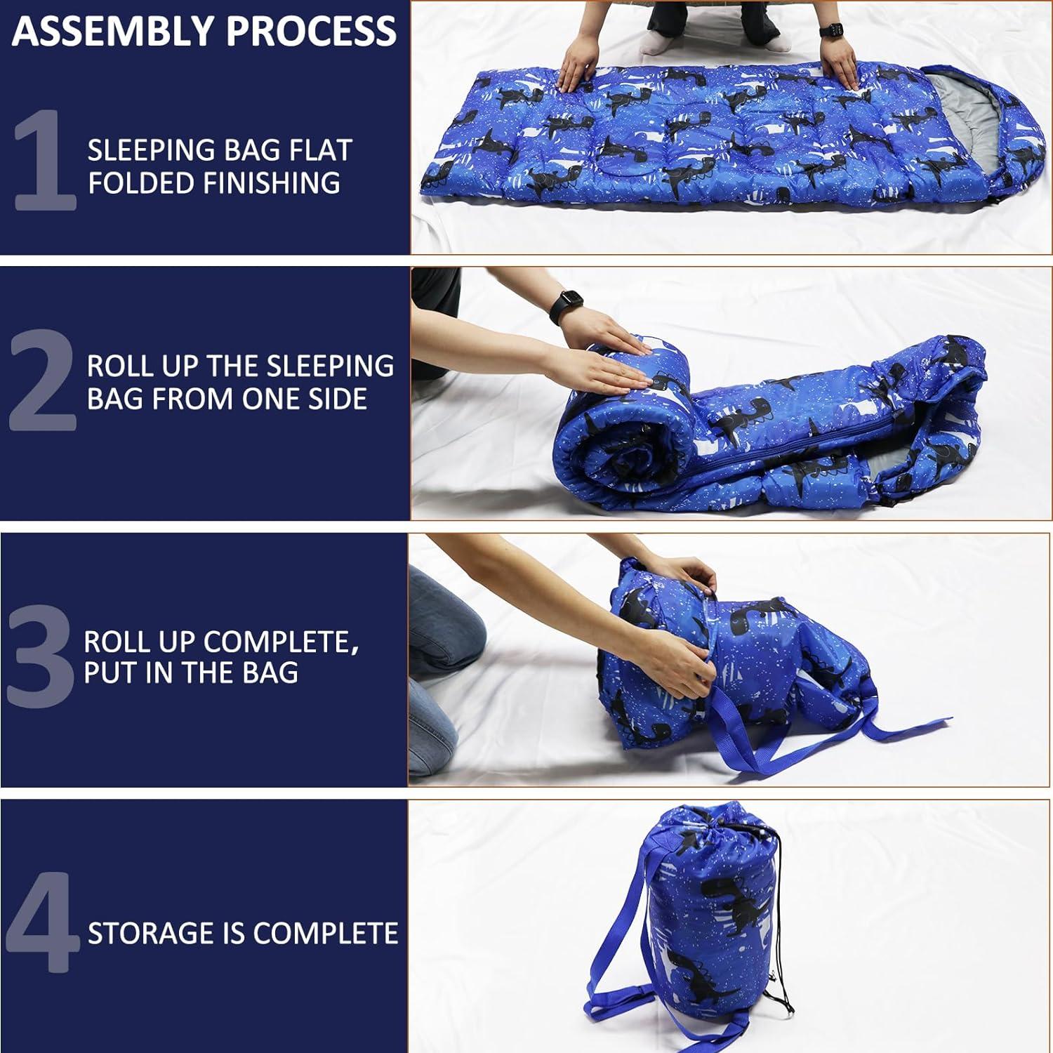 Saco de dormir para niños Tuphen 3 estaciones azul ligero