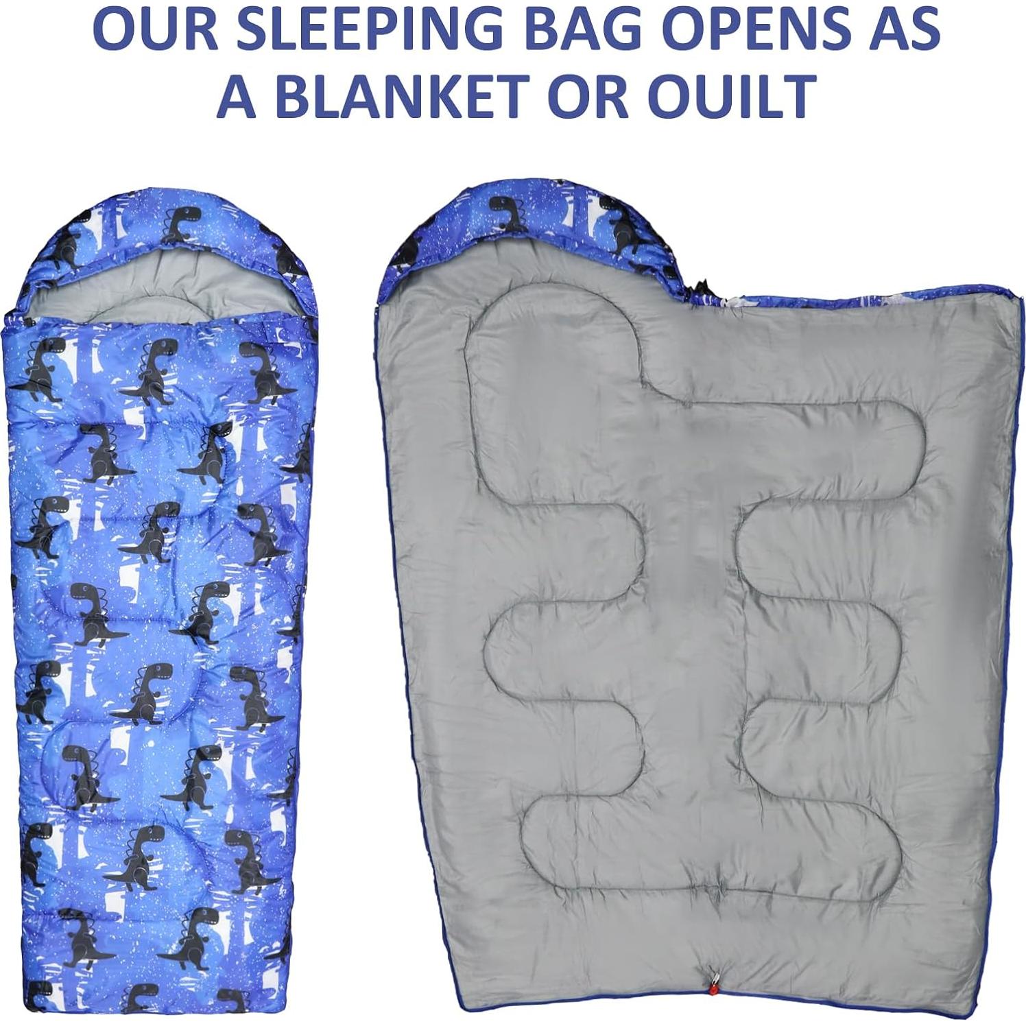 Saco de dormir para niños Tuphen 3 estaciones azul ligero