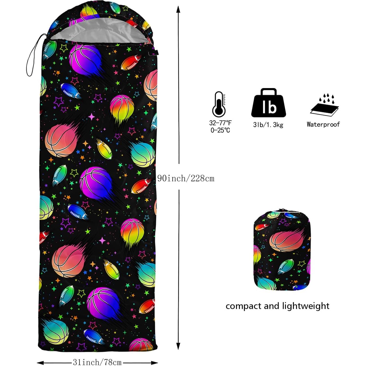 Saco de Dormir QOOMO 3 Temporadas Impermeable 228.6x76.2cm