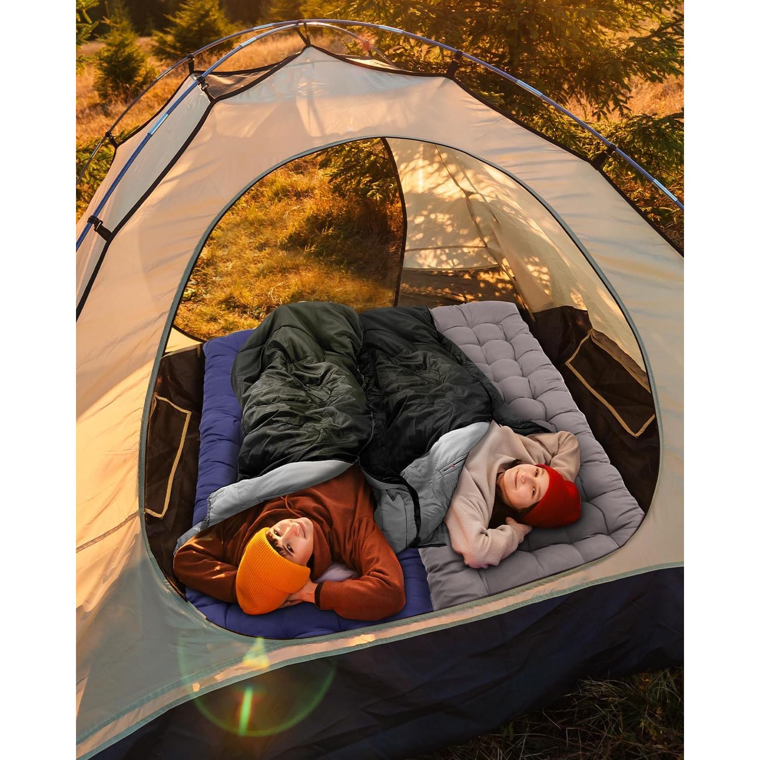 Saco de dormir Sportneer negro para adultos y niños - Impermeable