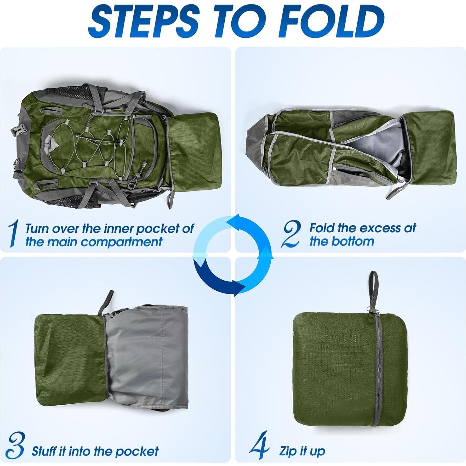 Mochila de Senderismo IGOLUMON 40L Plegable Impermeable Unisex