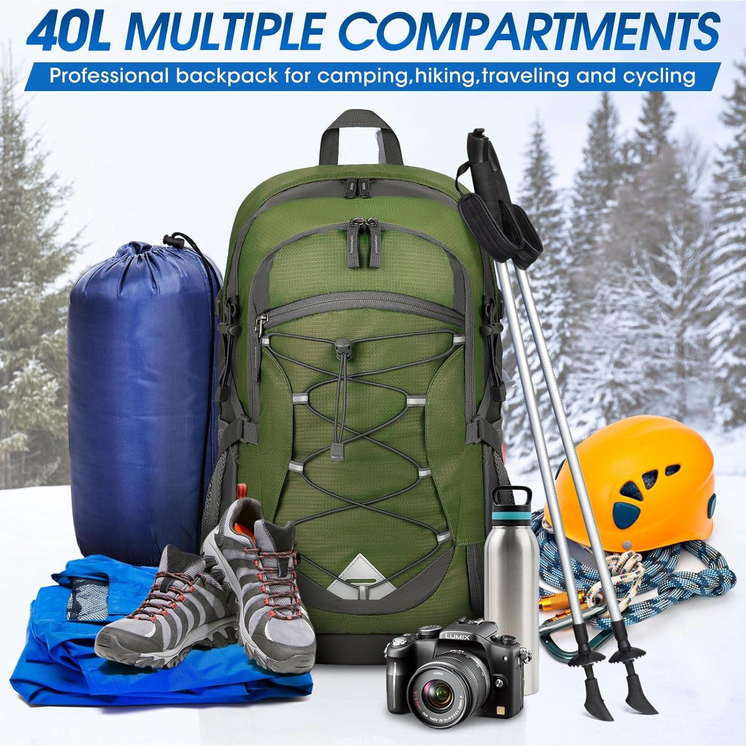 Mochila de Senderismo IGOLUMON 40L Plegable Impermeable Unisex