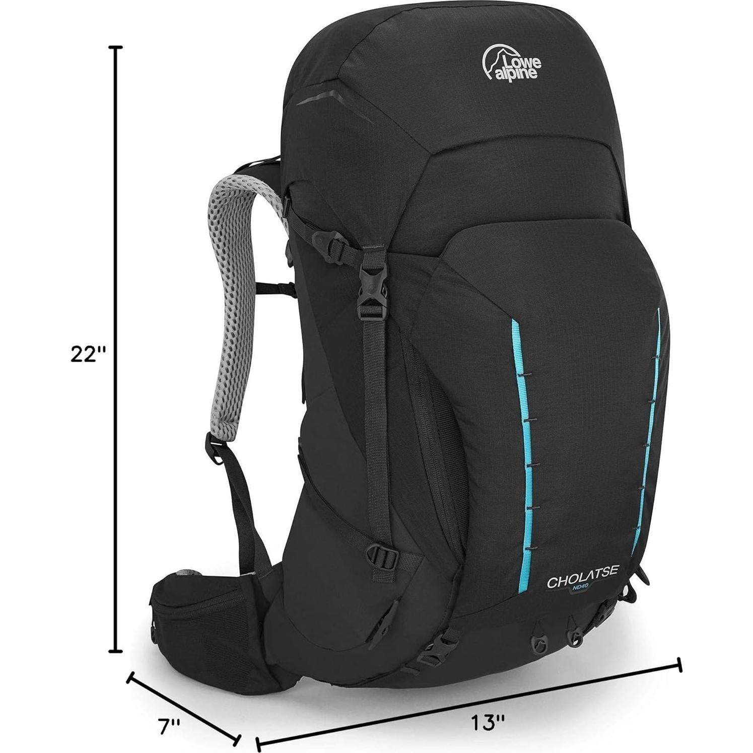 Mochila de Senderismo para Mujeres Lowe Alpine Cholatse ND40-45L Negra