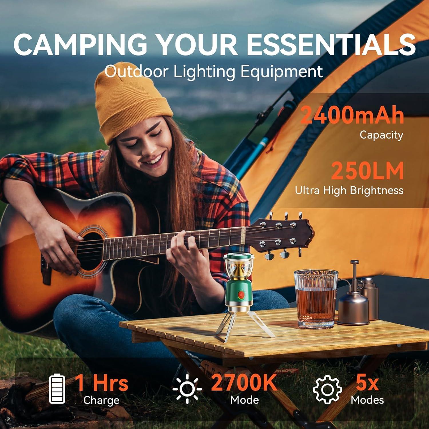 Linterna de Camping LED Doublepow 250 Lúmenes 5 Modos