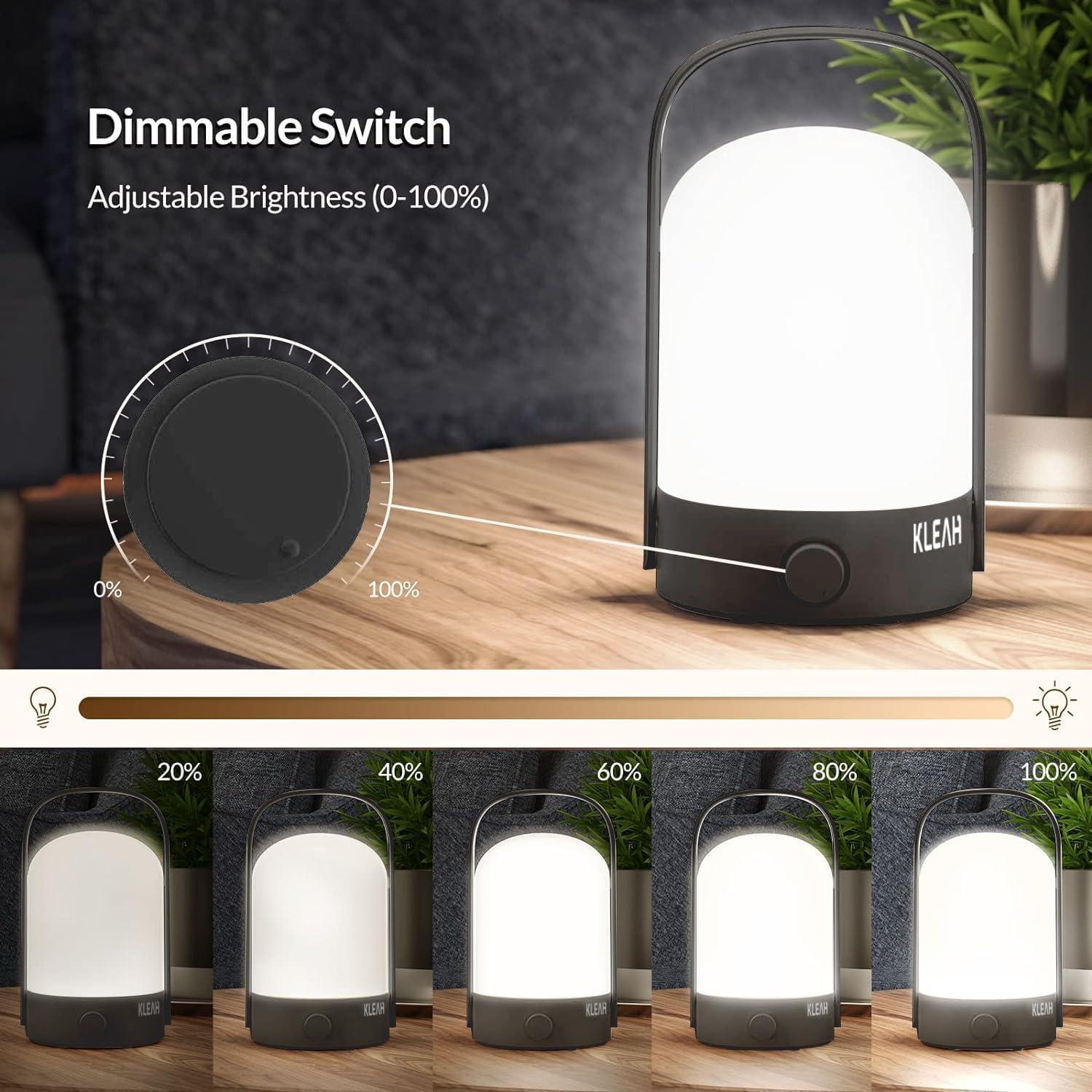 Lámpara de Mesa Inalámbrica KLEAH LED Recargable 50hrs Negra