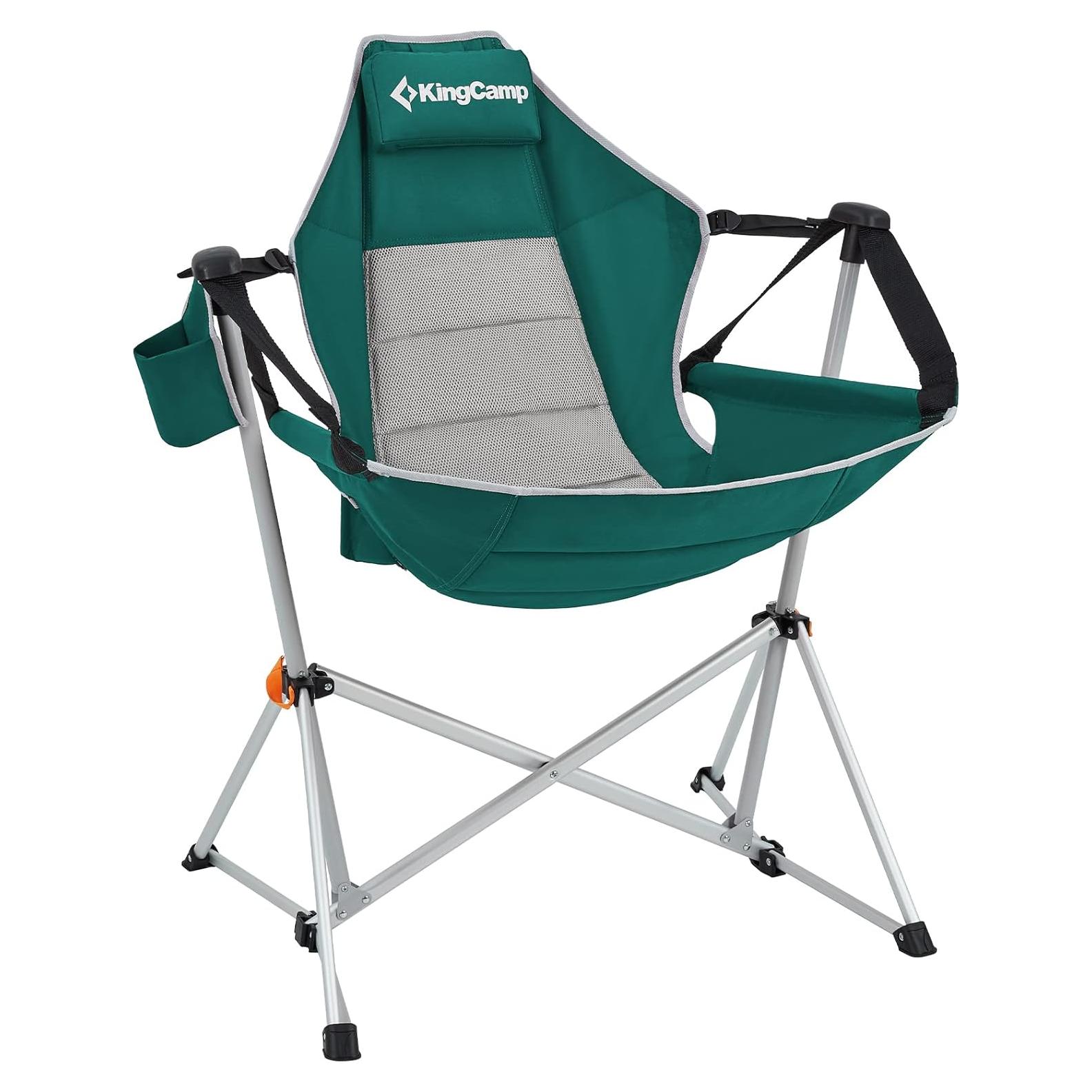 Silla de Camping Plegable KingCamp KC2227 Verde Reclinable