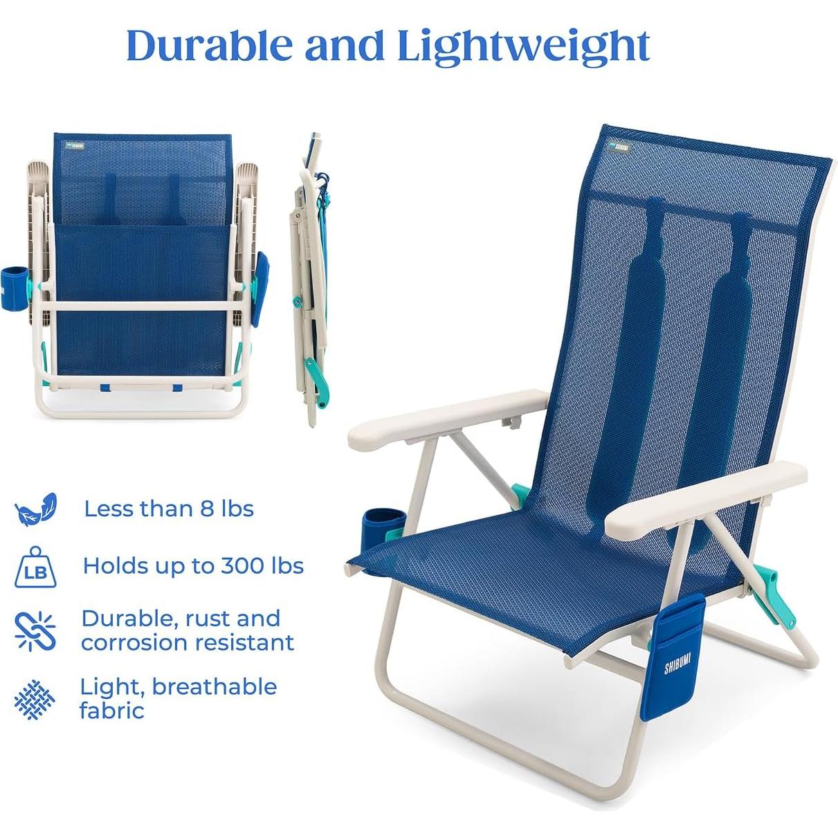 Silla de Playa Shibumi Shade Plegable 136kg Azul Marino
