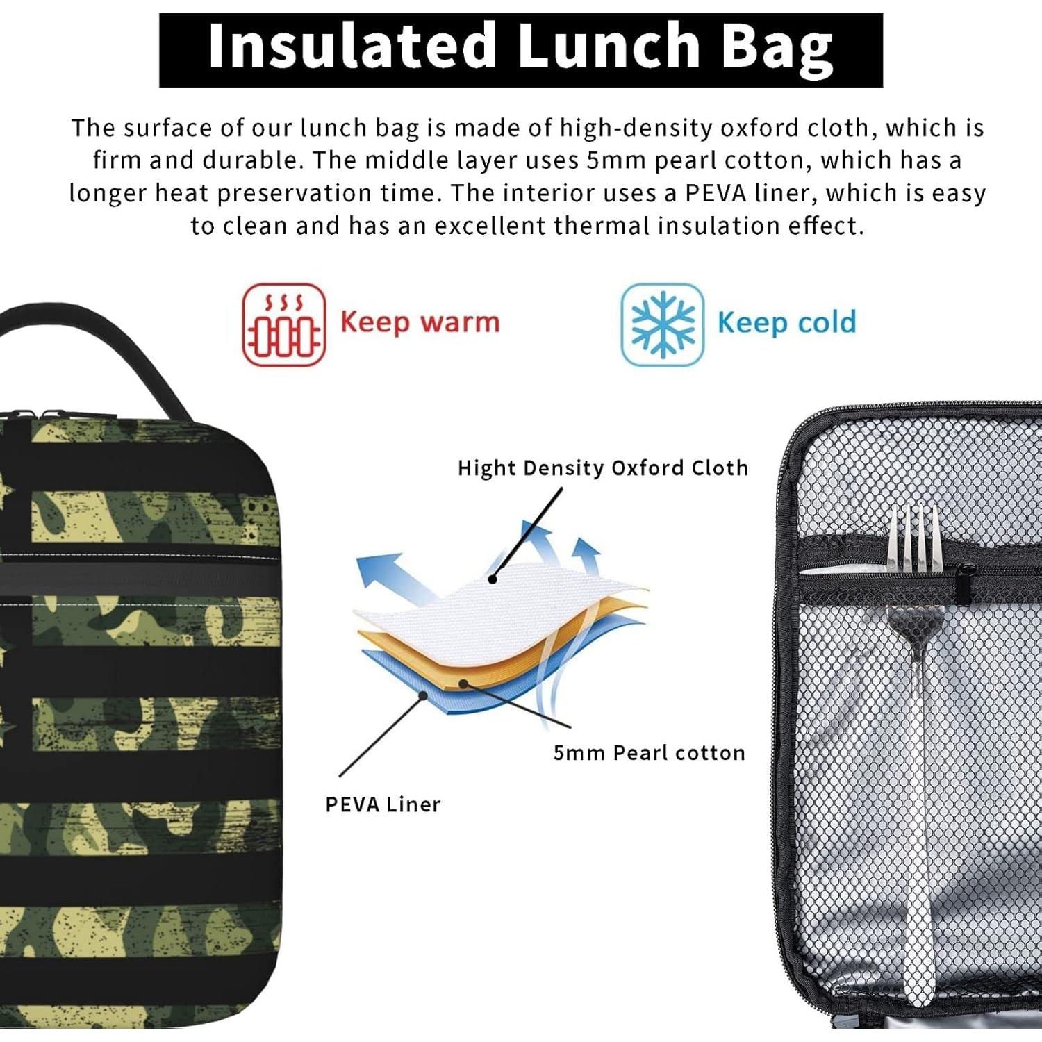Bolsa de Almuerzo Aislada Yilad Camuflaje 20x10x25 cm