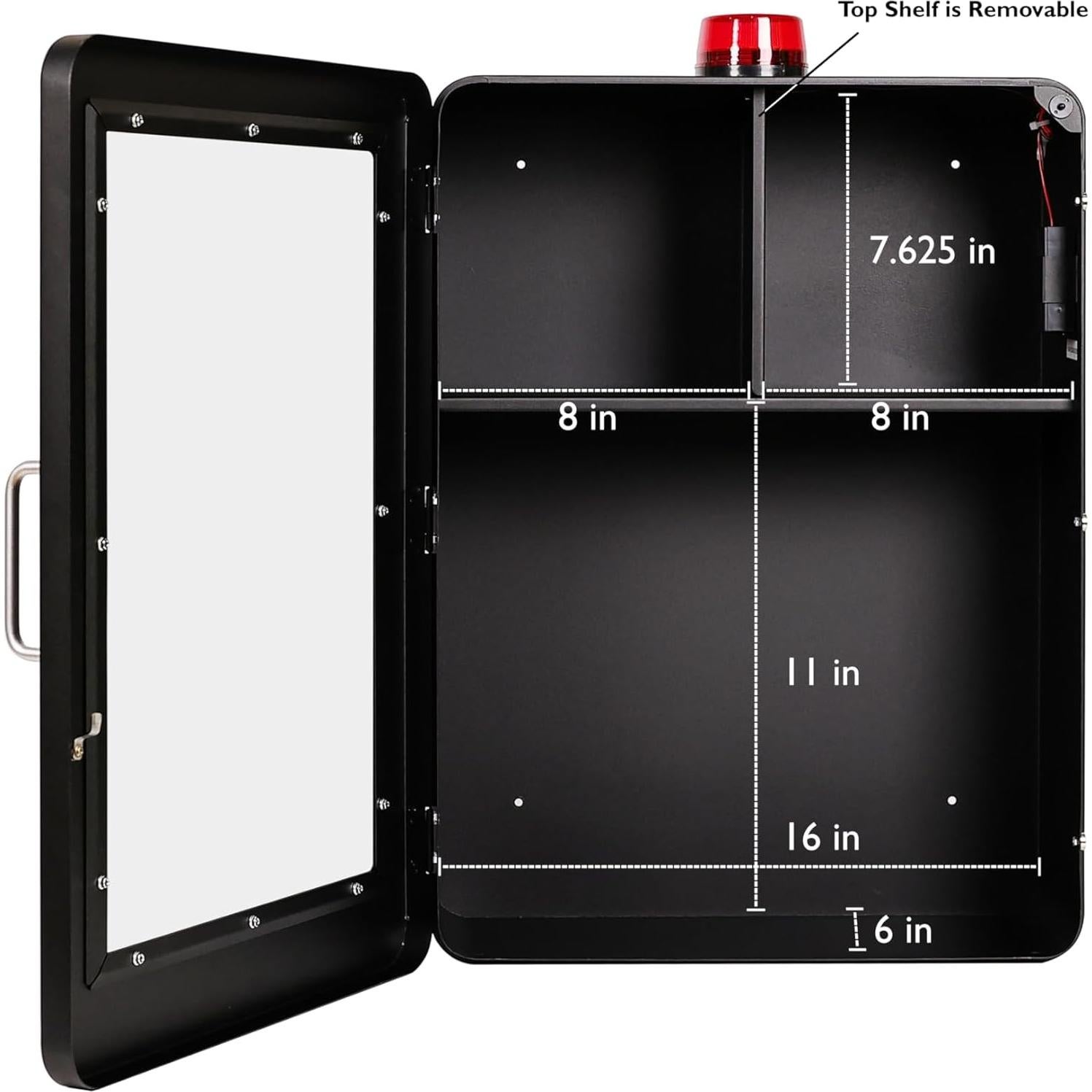 Estación Médica de Emergencia KITS DE SOBREDOSIS - Mediana, Montaje en Pared, Color Negro