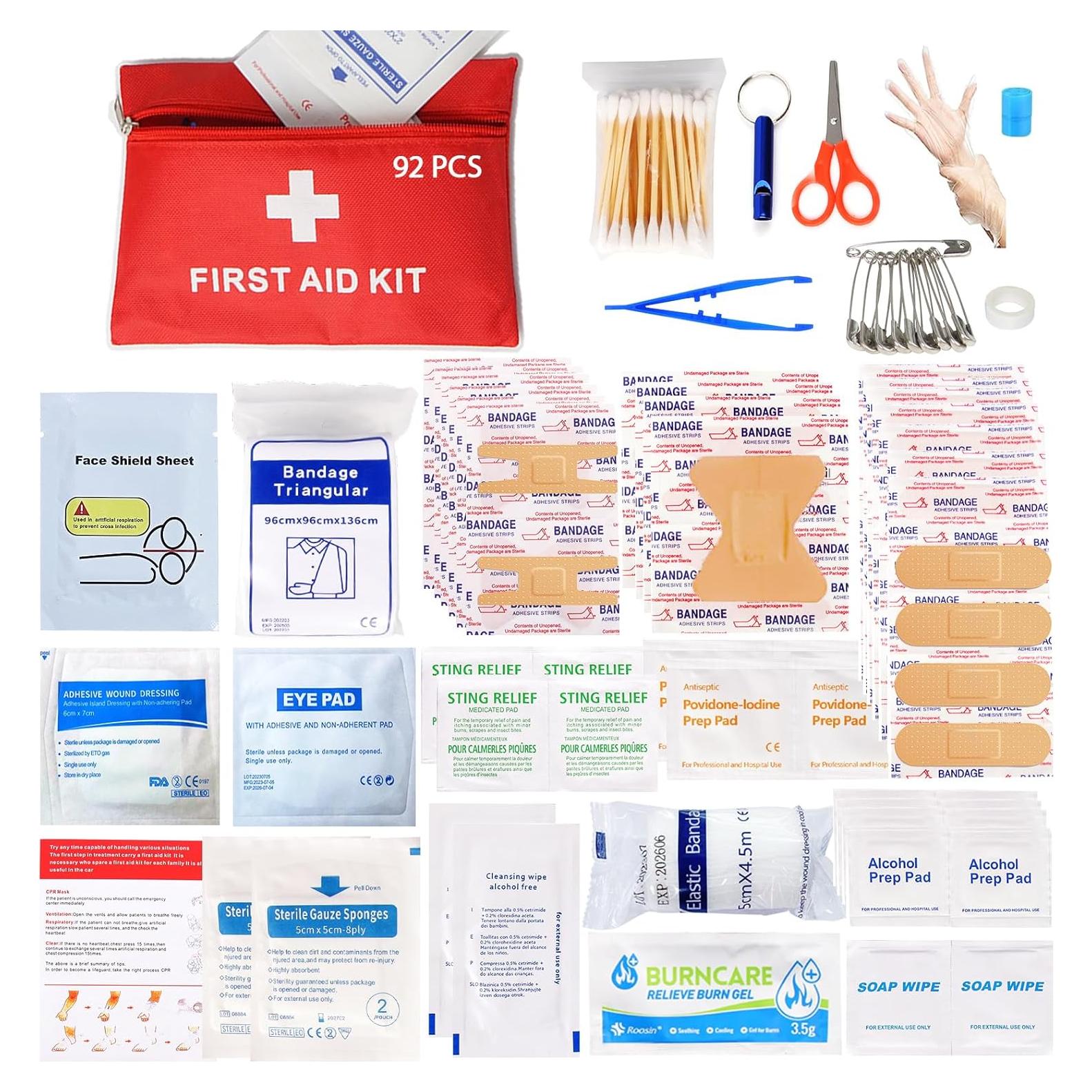 Kit de Primeros Auxilios iMaoiy 92 Piezas Compacto para Emergencias
