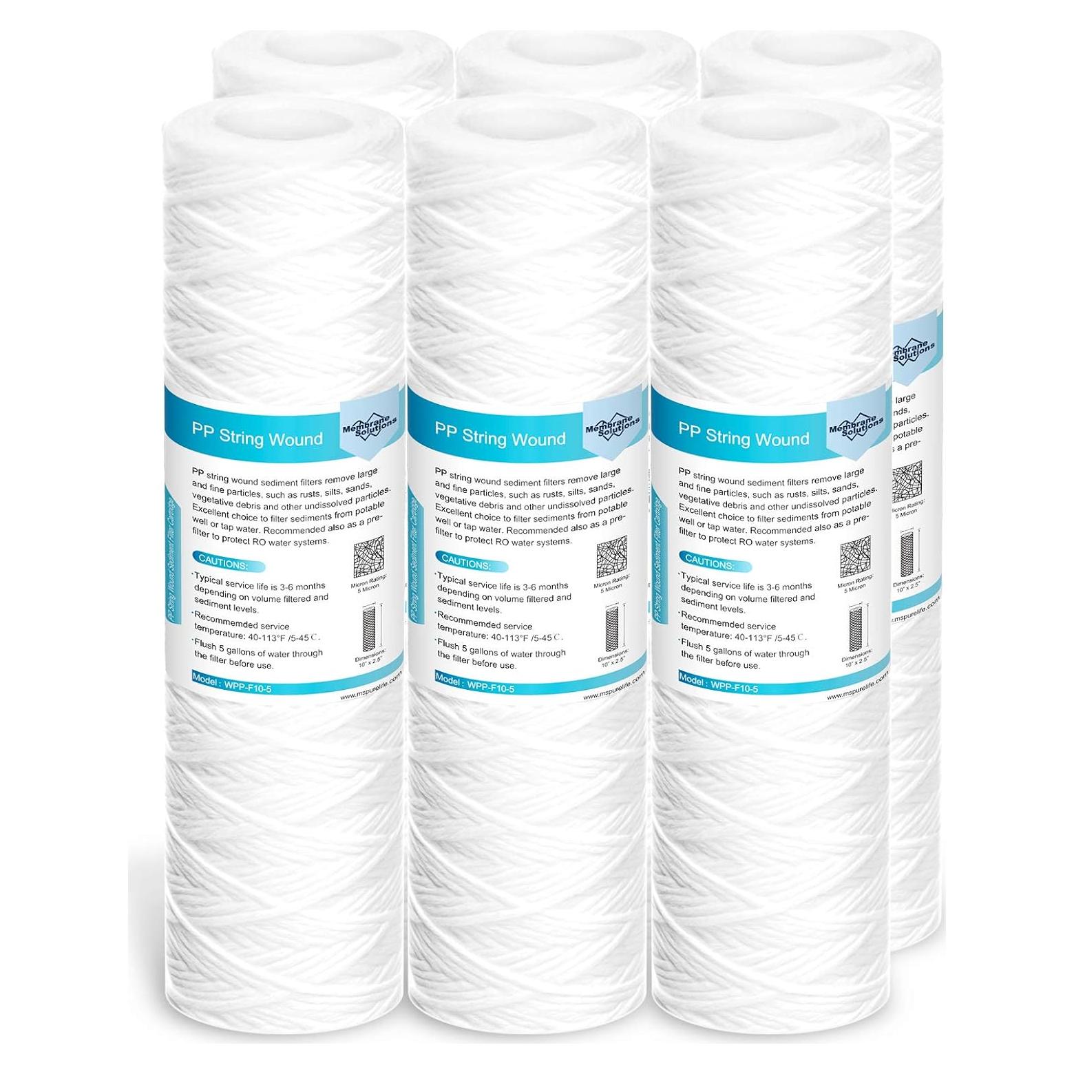 Cartucho Filtro Agua Membrane Solutions 10"x2.5" 5 Micrones