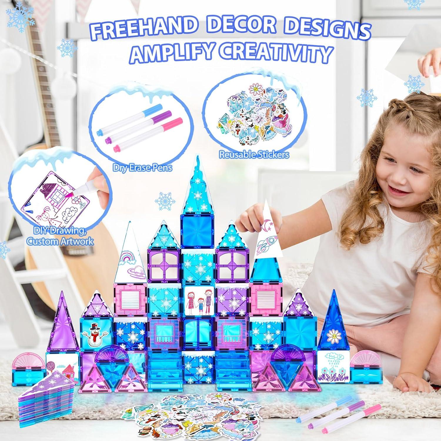 Juego de 145 Piezas Azulejos Magnéticos Lotmey 3D STEM