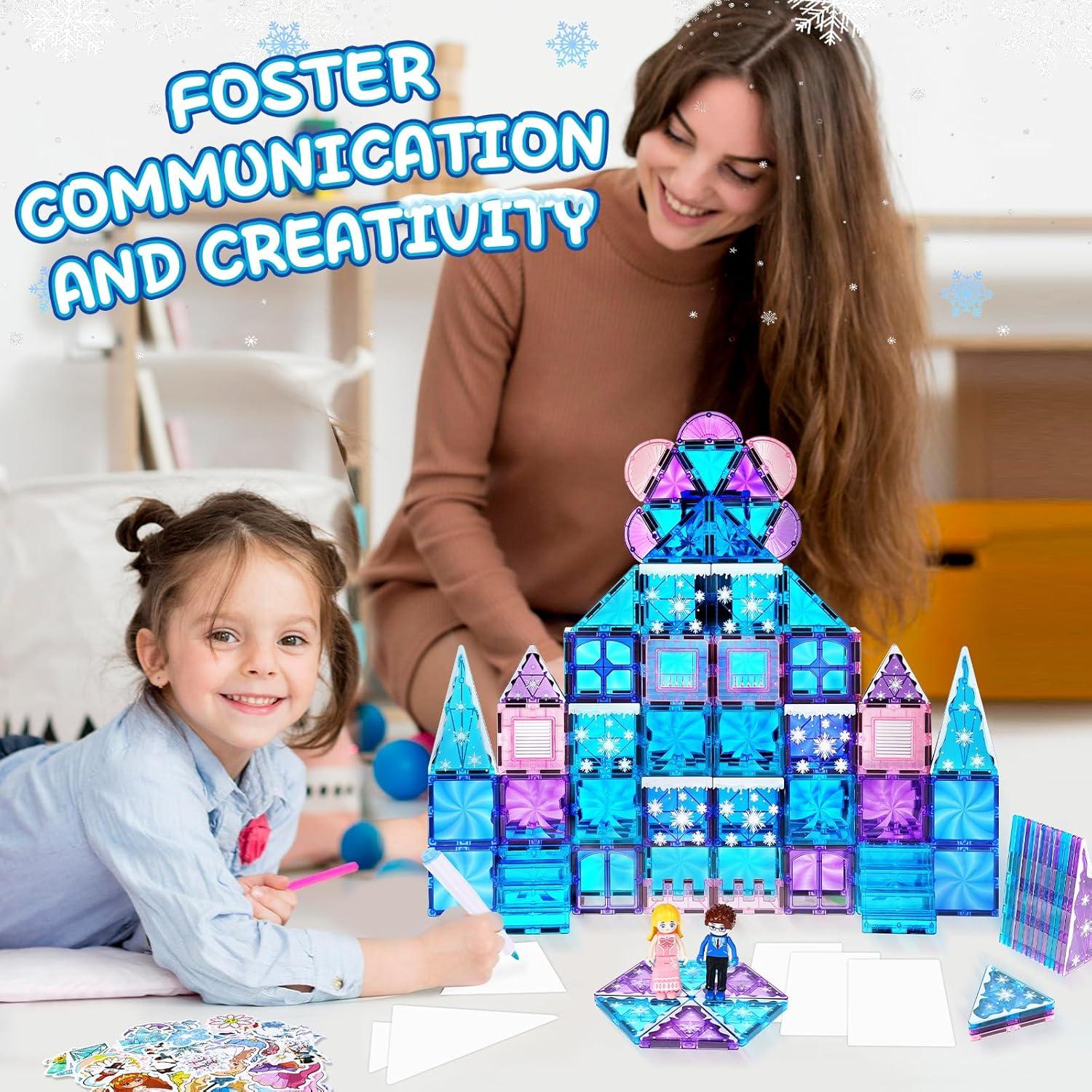 Juego de 145 Piezas Azulejos Magnéticos Lotmey 3D STEM