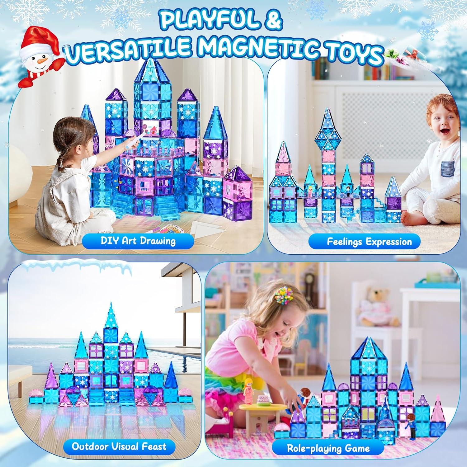 Juego de 145 Piezas Azulejos Magnéticos Lotmey 3D STEM