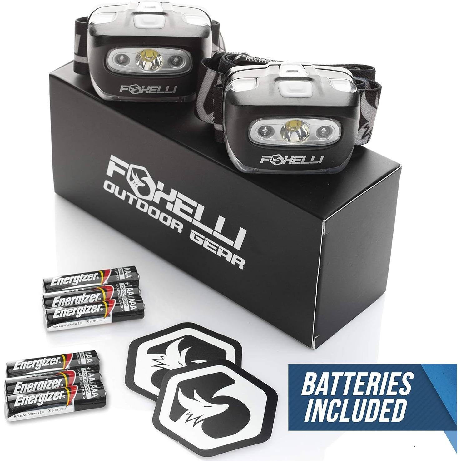 Linterna Frontal LED Foxelli MX20, 165 Lúmenes, Resistente al Agua