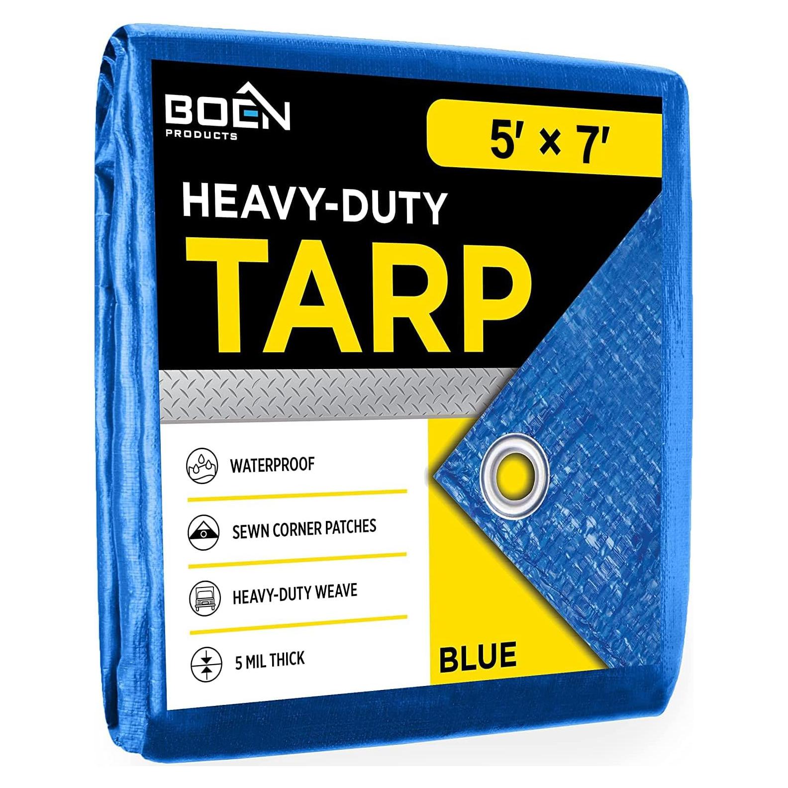 Lona Impermeable Multiusos Boen 1.52m x 2.13m Azul 5 Mil