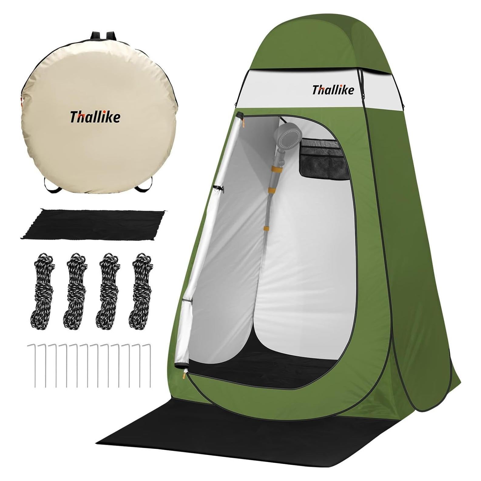 Tienda de Ducha Portátil Thallike 139.9x139.9x210.8 cm Verde