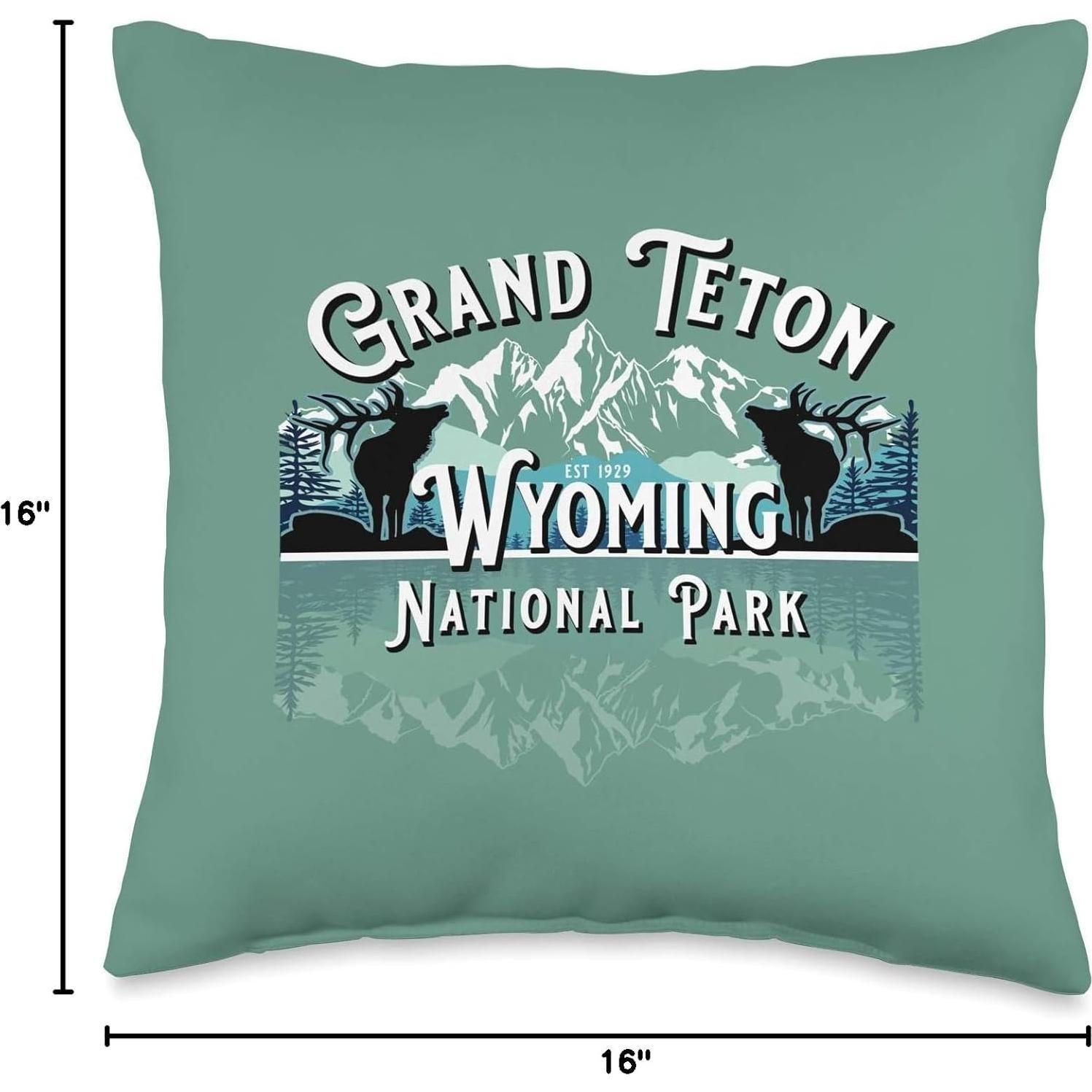 Cojín de Lanzamiento KAEDAM 40x40 cm Parque Nacional Grand Teton