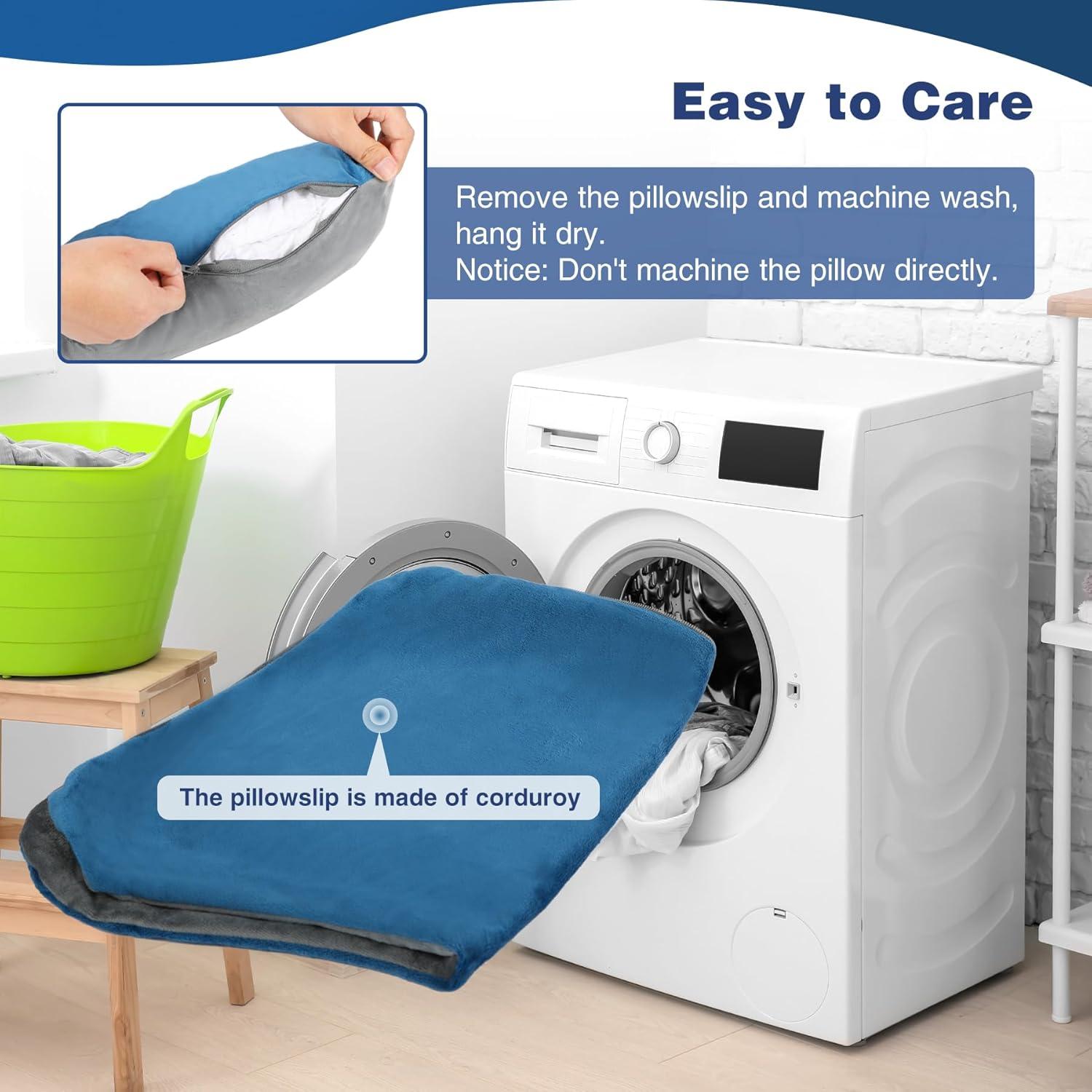 Almohada Viscoelástica REDCAMP para Camping 40x27cm Azul Gris