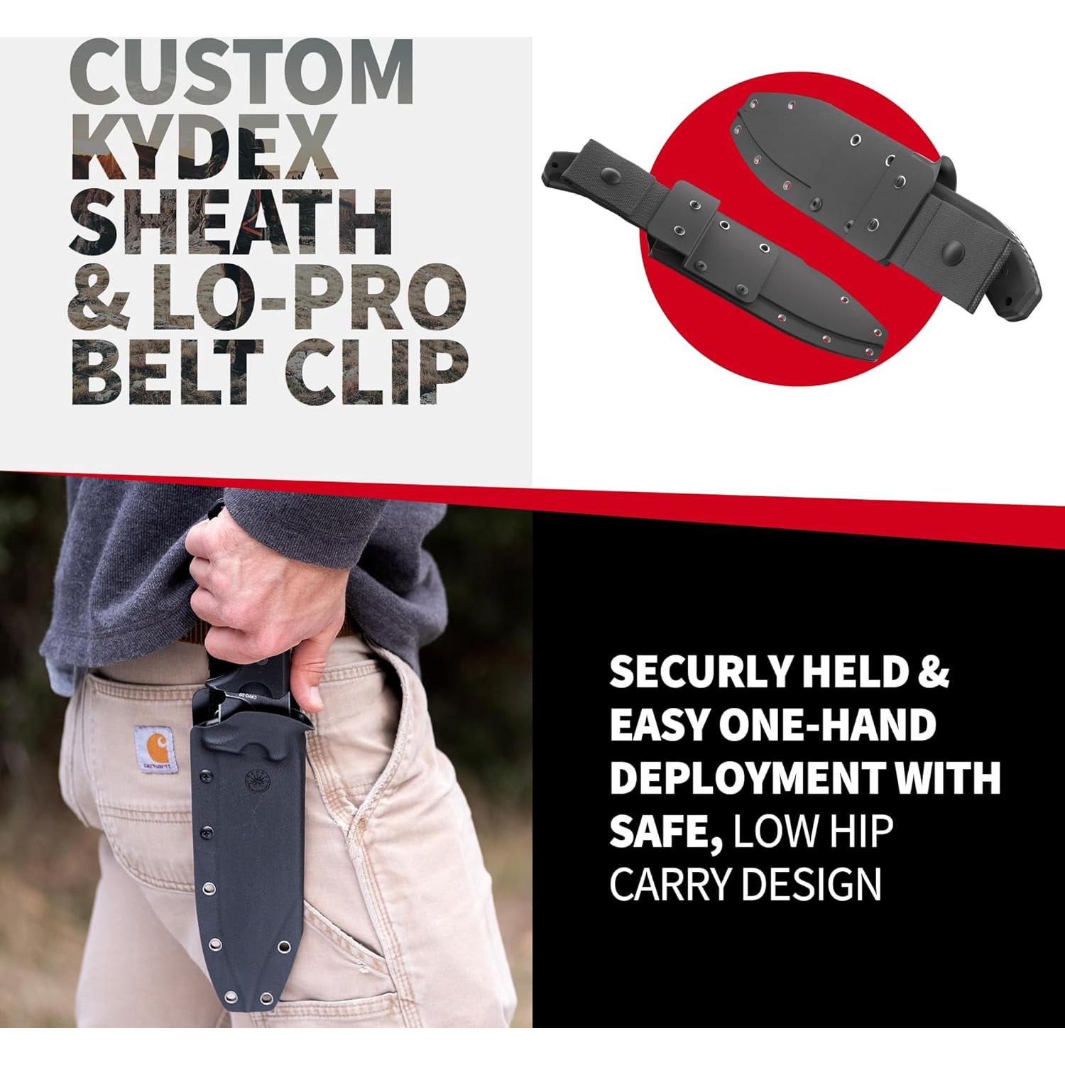 Cuchillo Fijo Bowie Off-Grid Caiman XXL Acero Cryo D2 17.78 cm