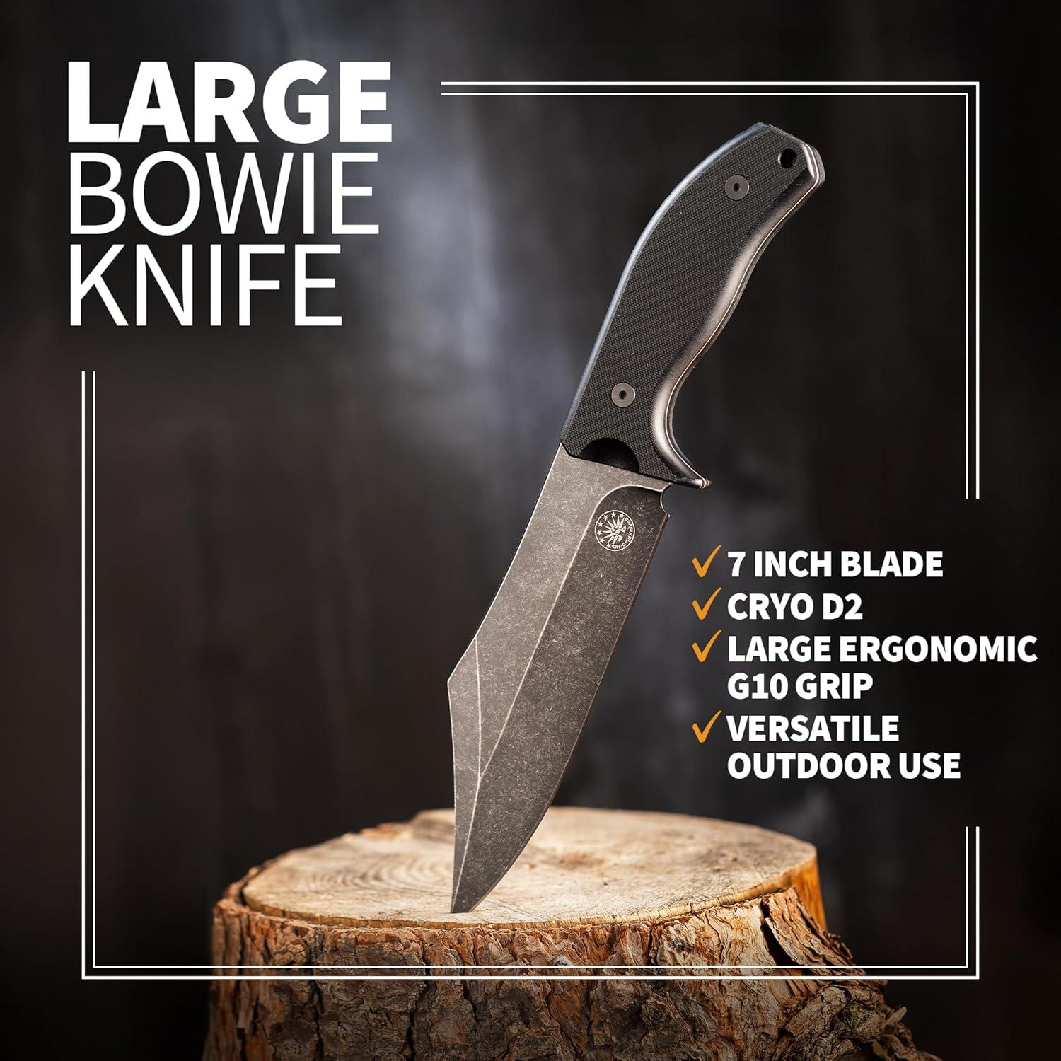 Cuchillo Fijo Bowie Off-Grid Caiman XXL Acero Cryo D2 17.78 cm