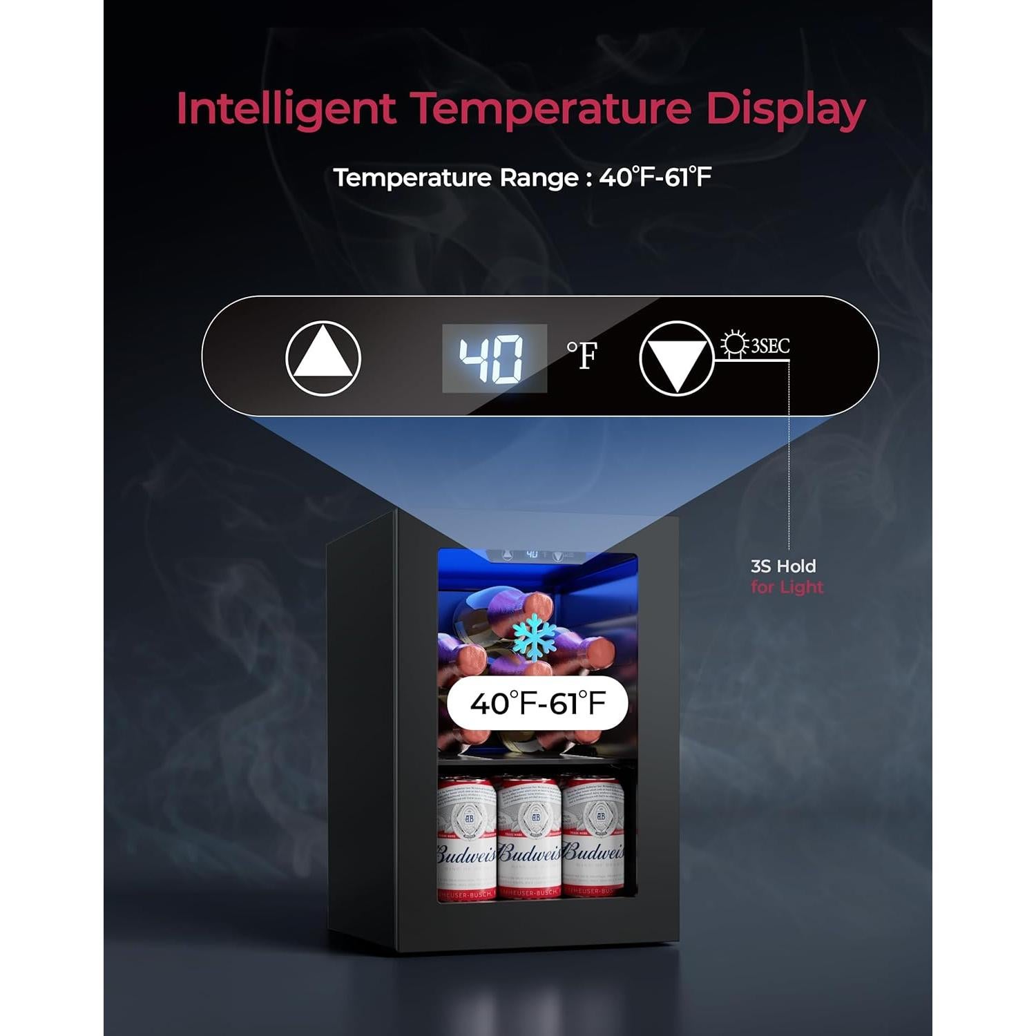 Refrigerador Compacto Icyglee WC-6B 18L para Bebidas y Vino