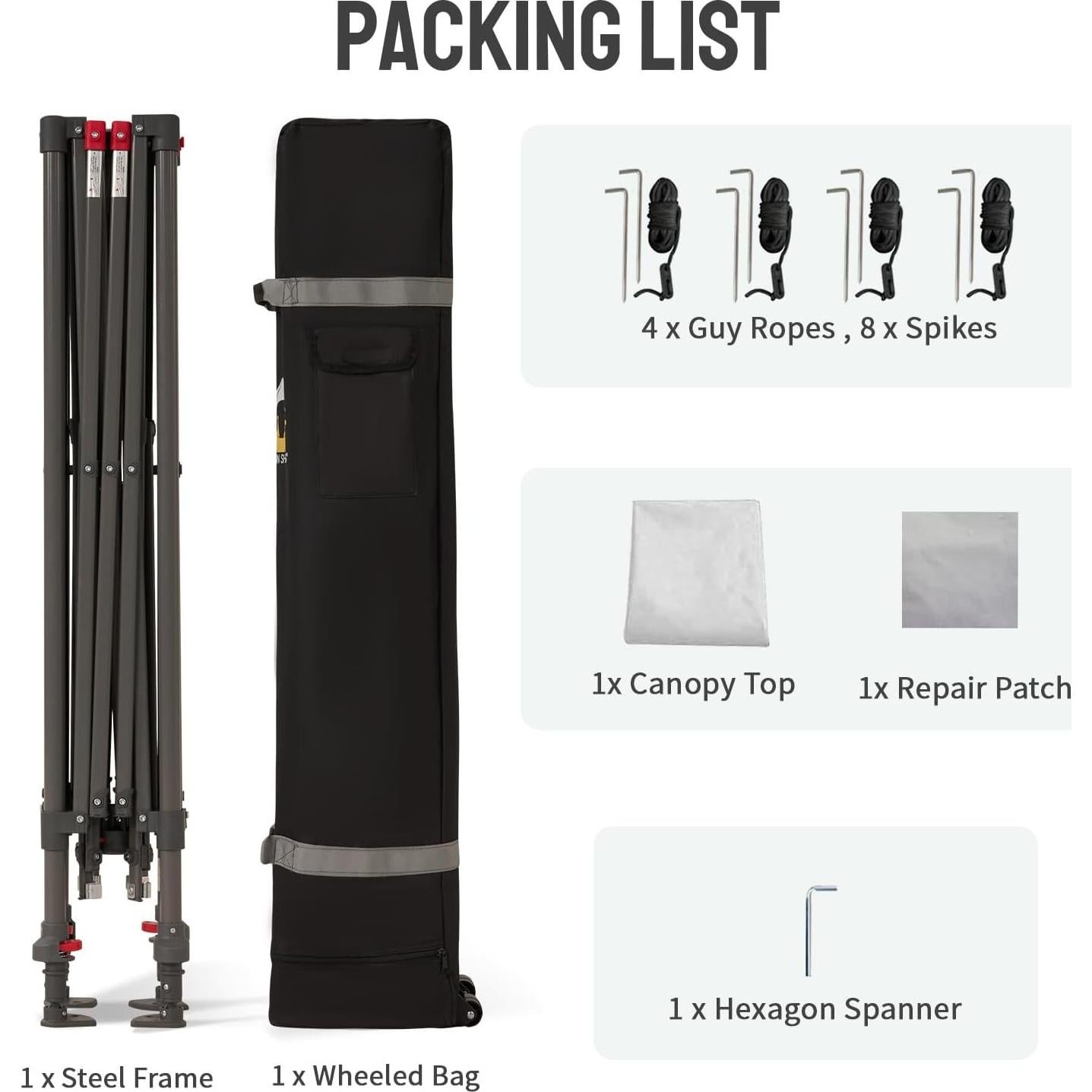 Carpa Plegable 9x9 CROWN SHADES - Montaje Rápido y Resistente