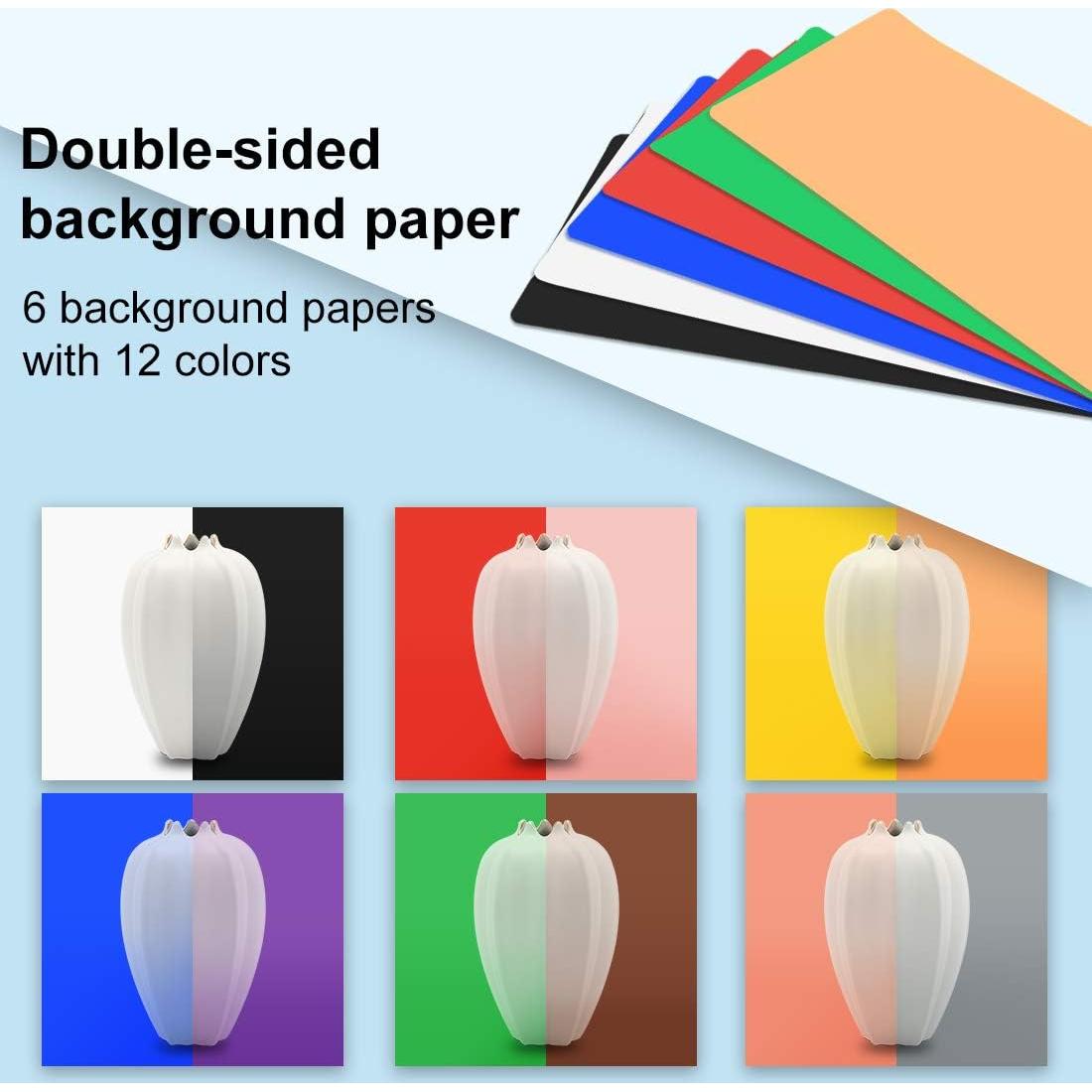 Caja de Luz Fotográfica PULUZ 25.4x25.4cm con LED y 12 Fondos