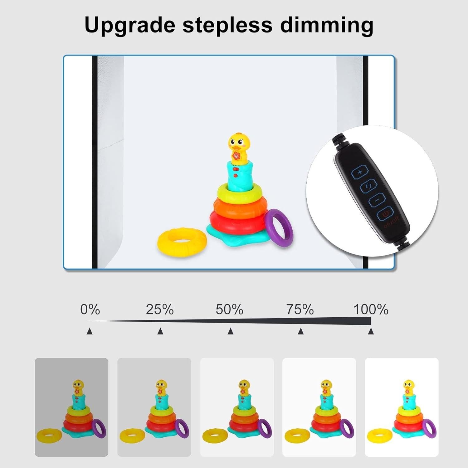 Caja de Luz Fotográfica PULUZ 25.4x25.4cm con LED y 12 Fondos