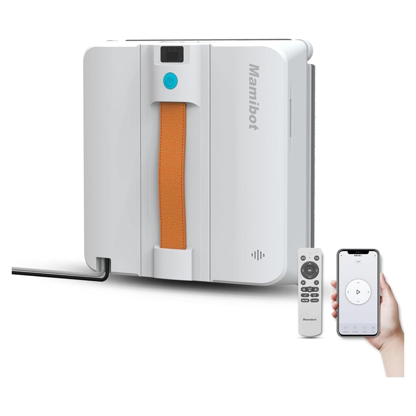 Mamibot W120-DP Robot Window Cleaner,Window Cleaner Robot with 4 Water Spray nozzles,3200 Pa Suction Power,Edge Detection Technology,Multiple Cleaning Modes,Remote/App Control