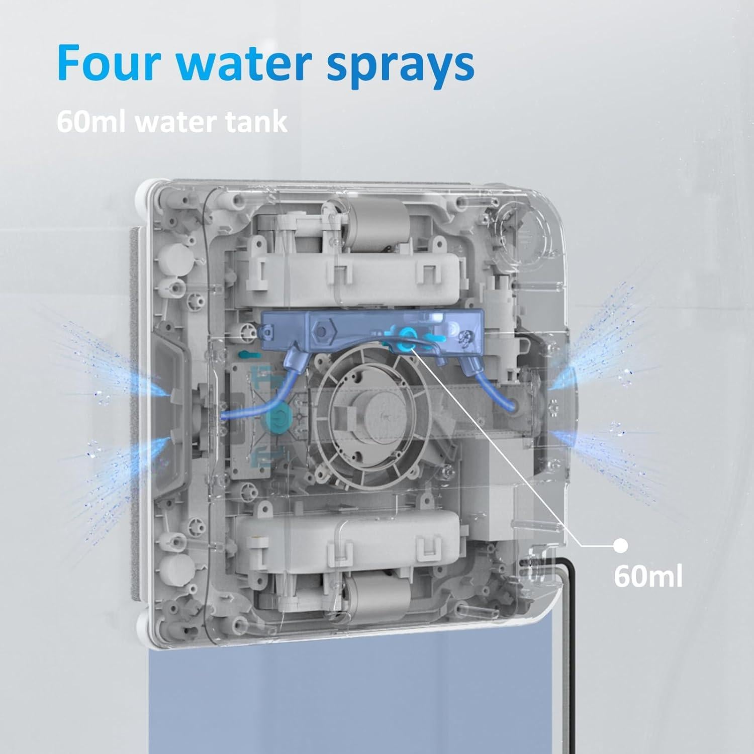 Mamibot W120-DP Robot Window Cleaner,Window Cleaner Robot with 4 Water Spray nozzles,3200 Pa Suction Power,Edge Detection Technology,Multiple Cleaning Modes,Remote/App Control