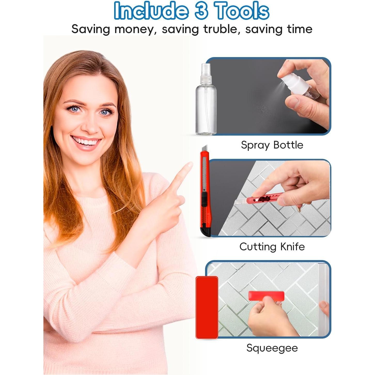 Película de Ventana Esmerilada XHCN 114.8x200 cm Cuadrícula Blanca