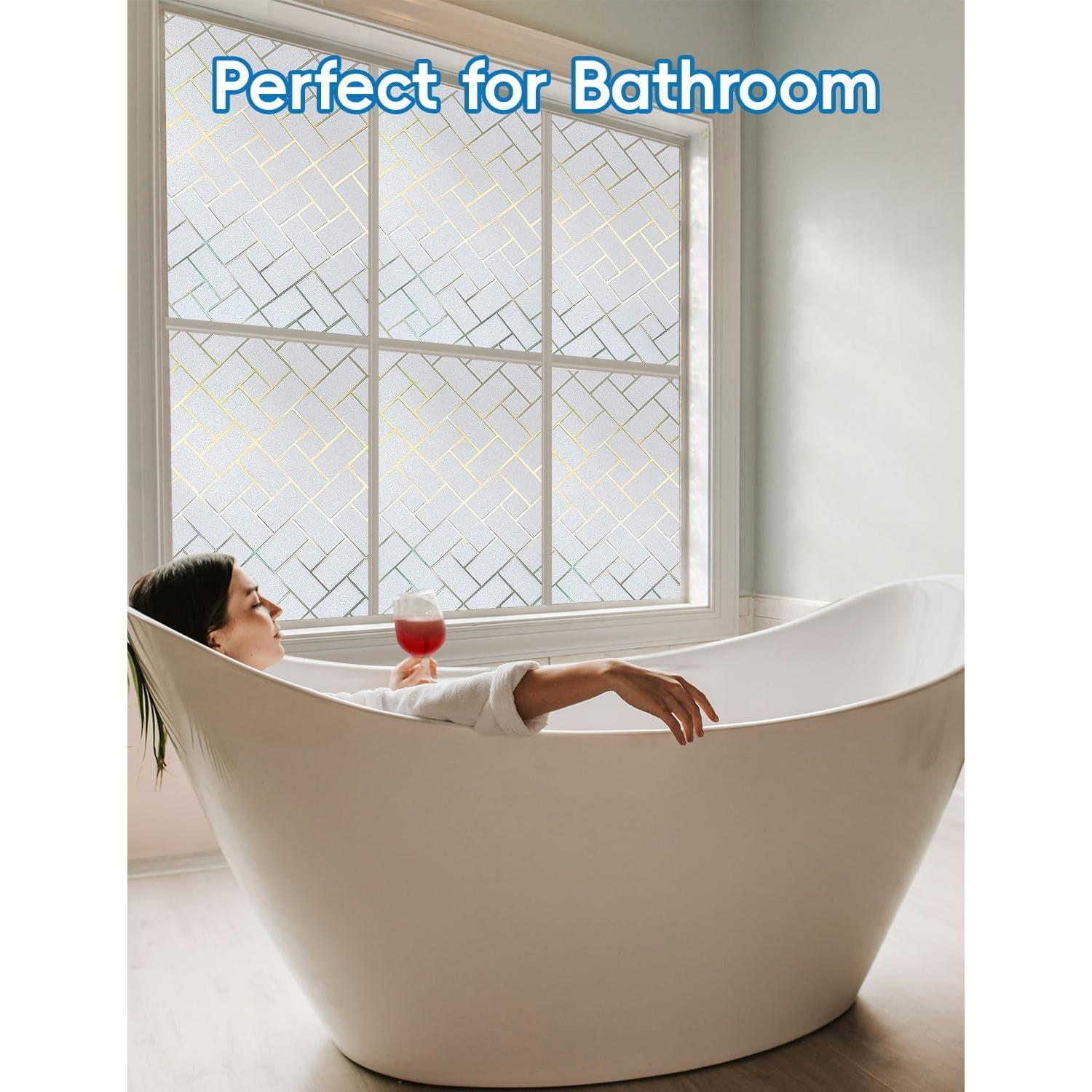 Película de Ventana Esmerilada XHCN 114.8x200 cm Cuadrícula Blanca