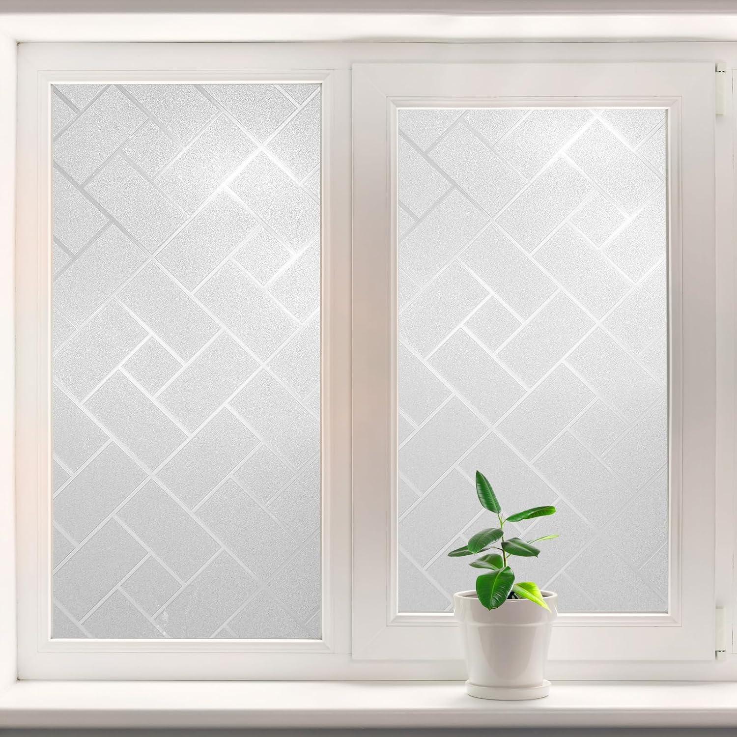 Película de Ventana Esmerilada XHCN 114.8x200 cm Cuadrícula Blanca