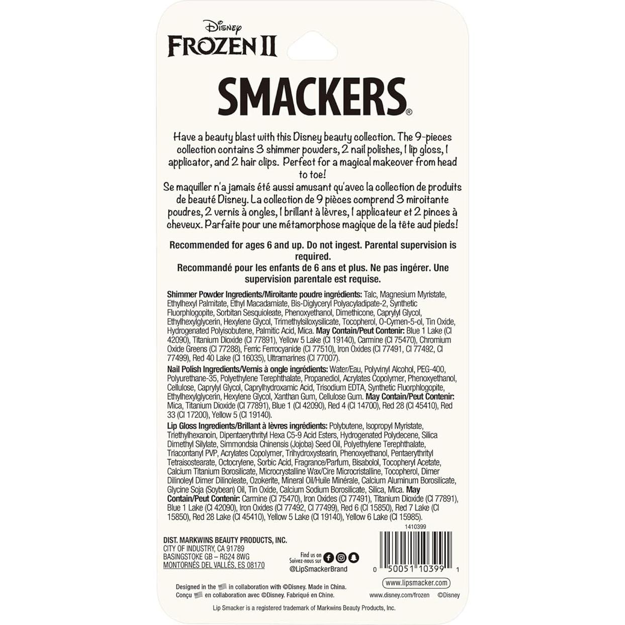 Juego de Maquillaje Lip Smacker Disney Frozen 2 - 9 Piezas