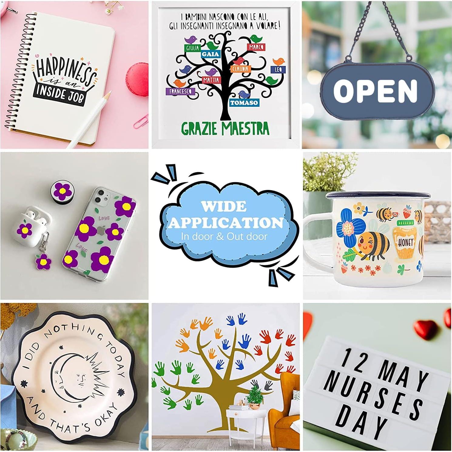 Vinilo Adhesivo Permanente HTVRONT 12 Rollos 30.48x152 cm