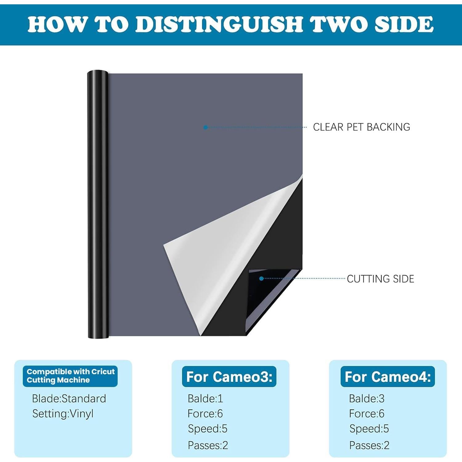 Vinilo Adhesivo Permanente HTVRONT 12 Rollos 30.48x152 cm