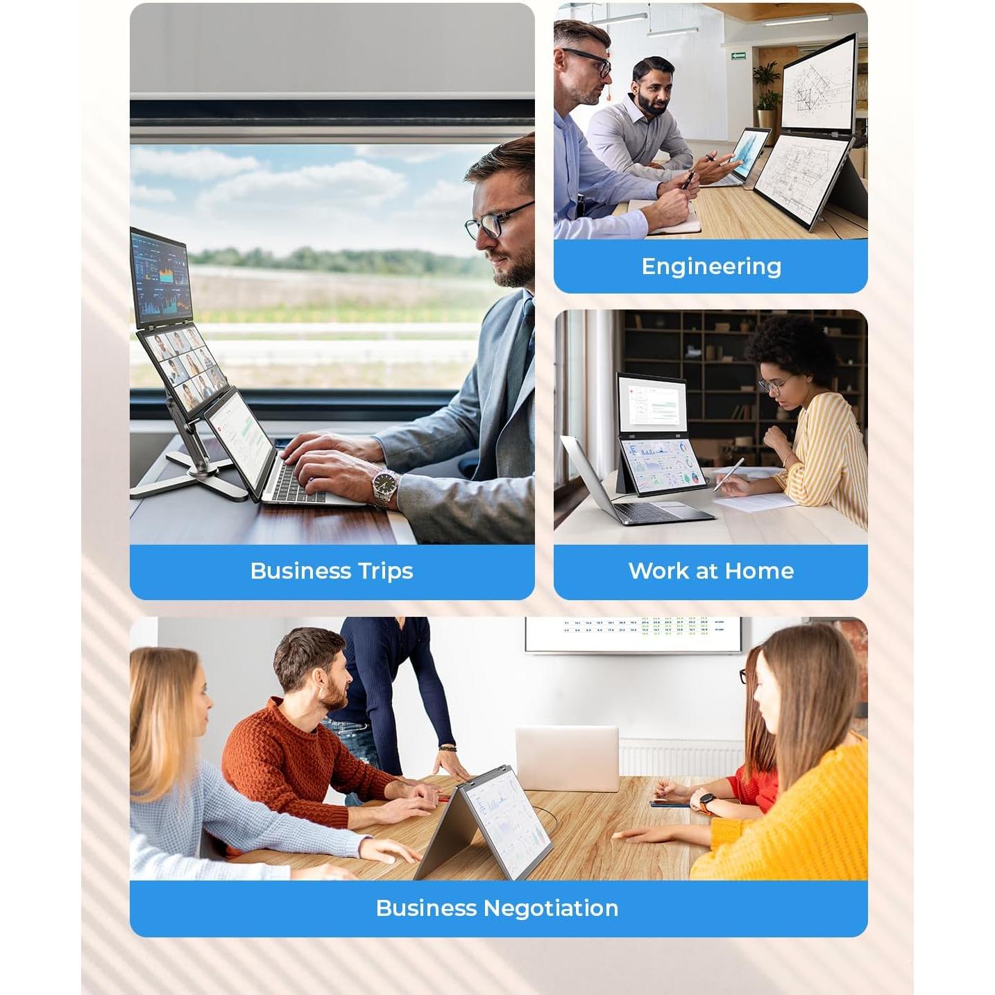 Monitor Doble Portátil YUBWVO 15.6" 2K USB-C Plegable