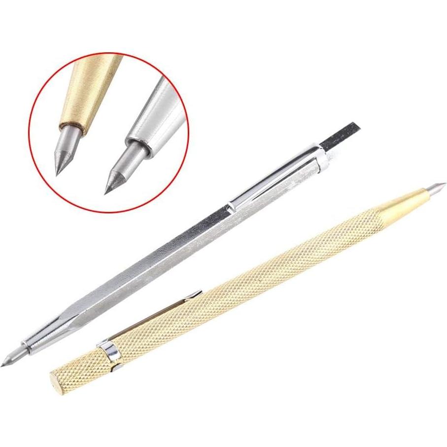 Scribing Pen, Tungsten Carbide Tip Scriber Scribing Engraving Etching Pen DIY Engraver Etcher Tool Kit for Metal Glass Ceramics Stone Tile Wood Jewelry,with Clip and Magnet