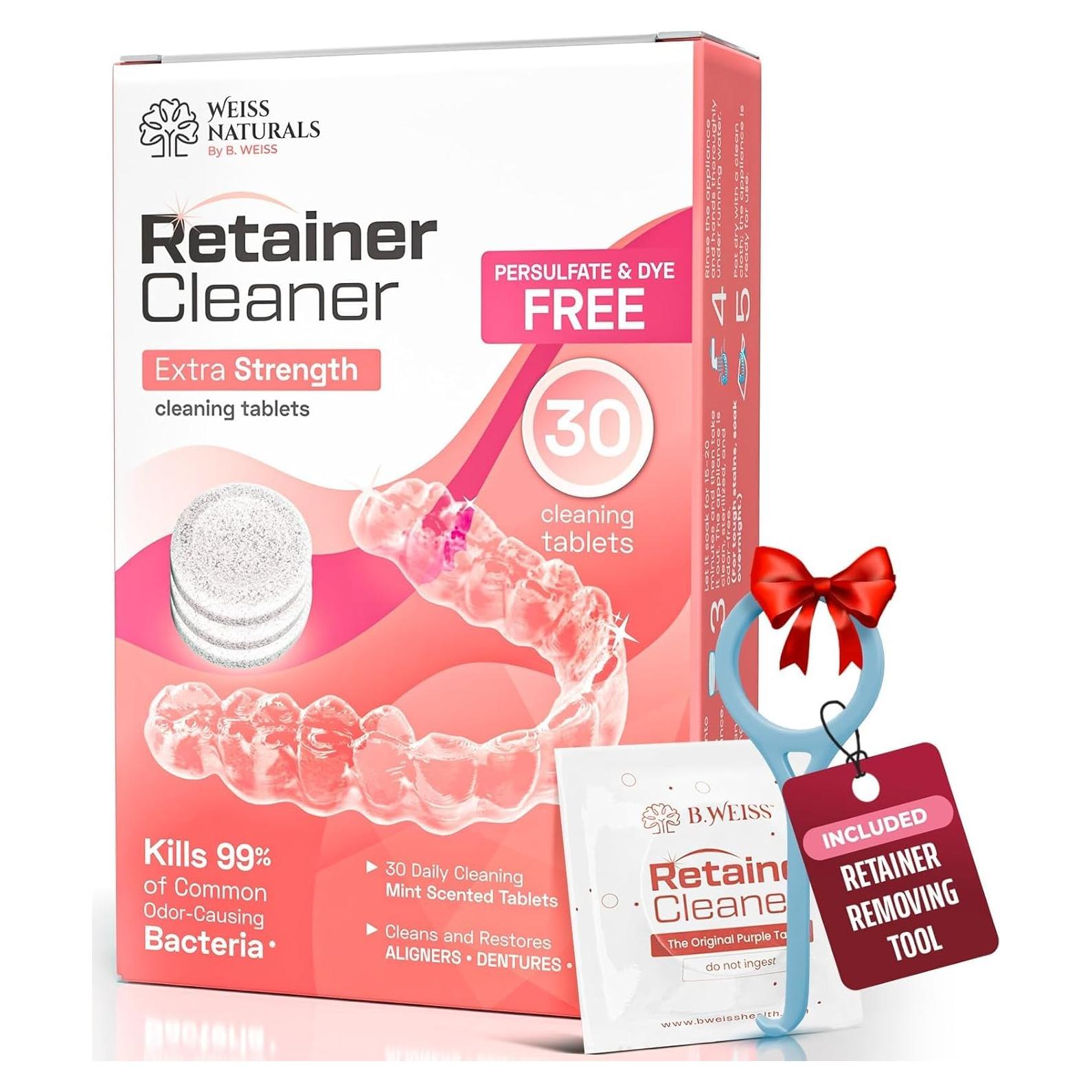 Tabletas de Limpieza Weiss Naturals para Retenedores - 30 Unidades