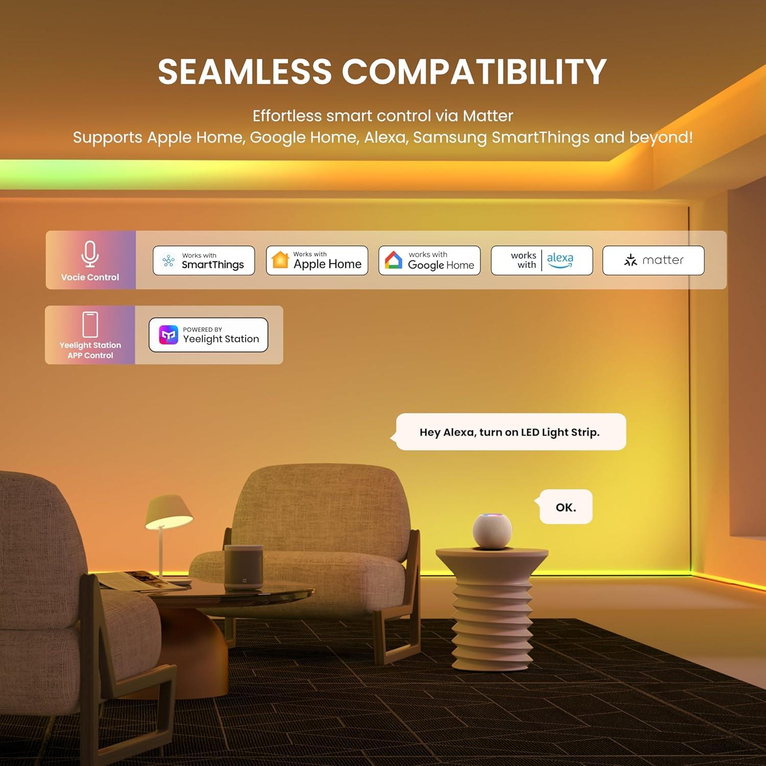 Tira de Luz LED RGB Yeelight 1.0 m, 16 Millones de Colores