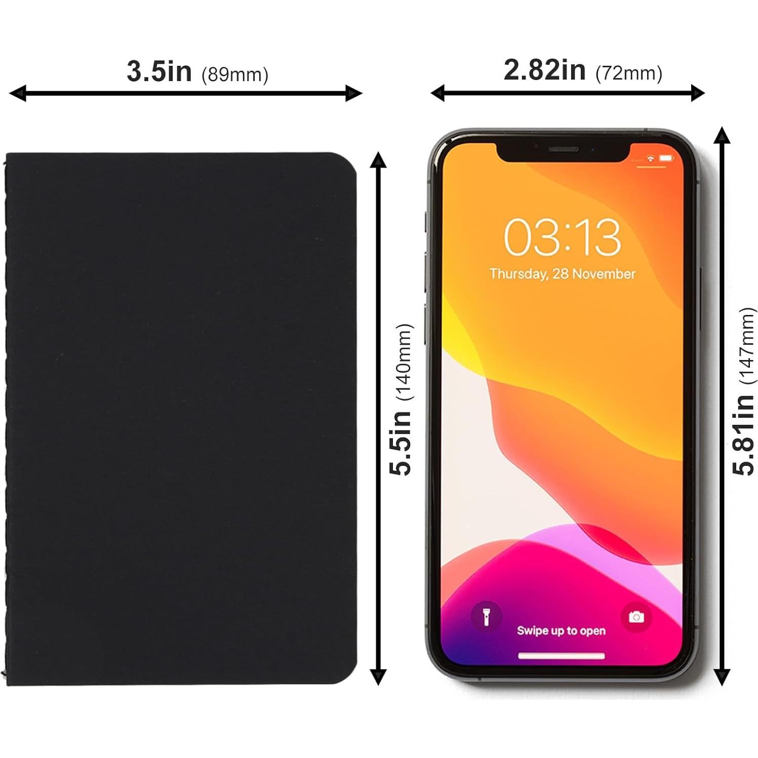 Cuadernos de Bolsillo LABUK 12pcs Rayados 8.9x14cm Tapa Blanda