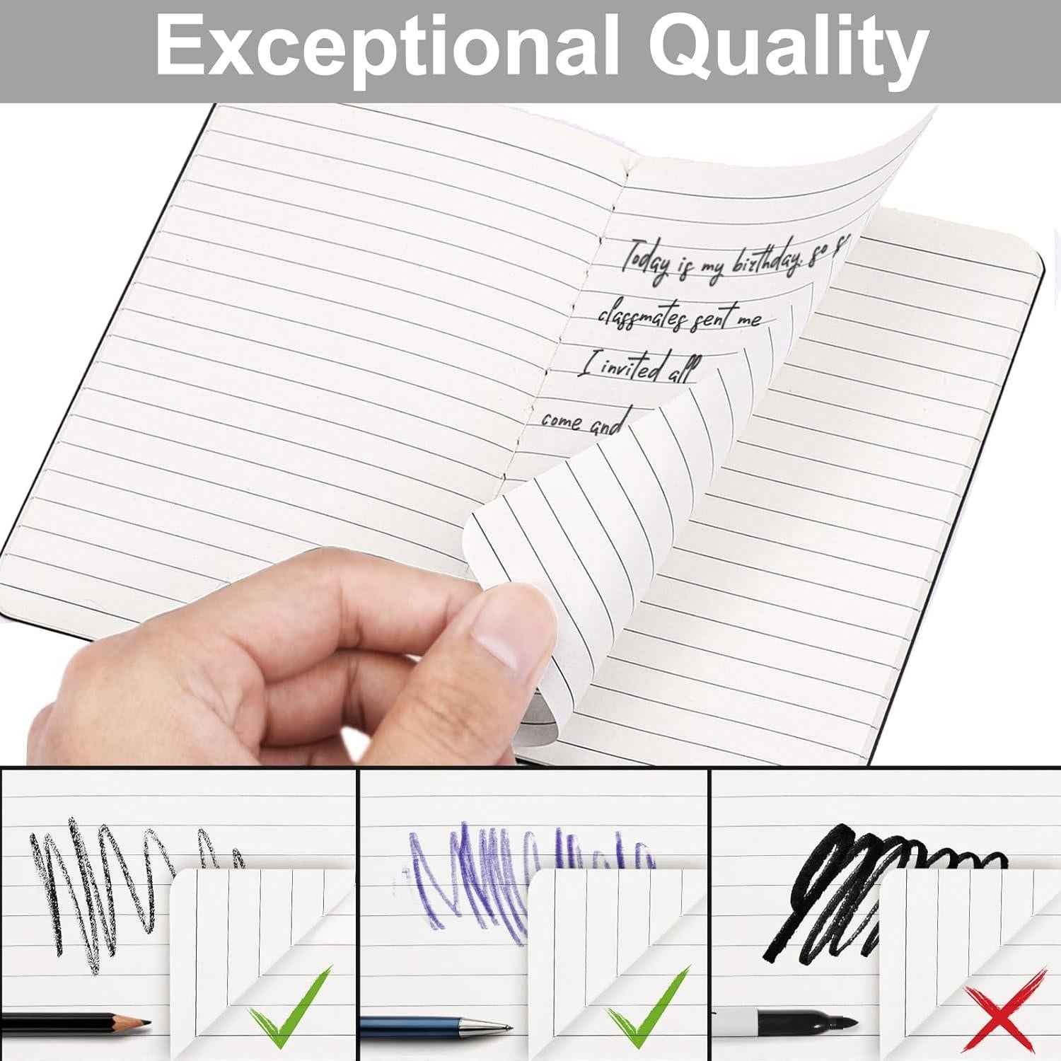 Cuadernos de Bolsillo LABUK 12pcs Rayados 8.9x14cm Tapa Blanda